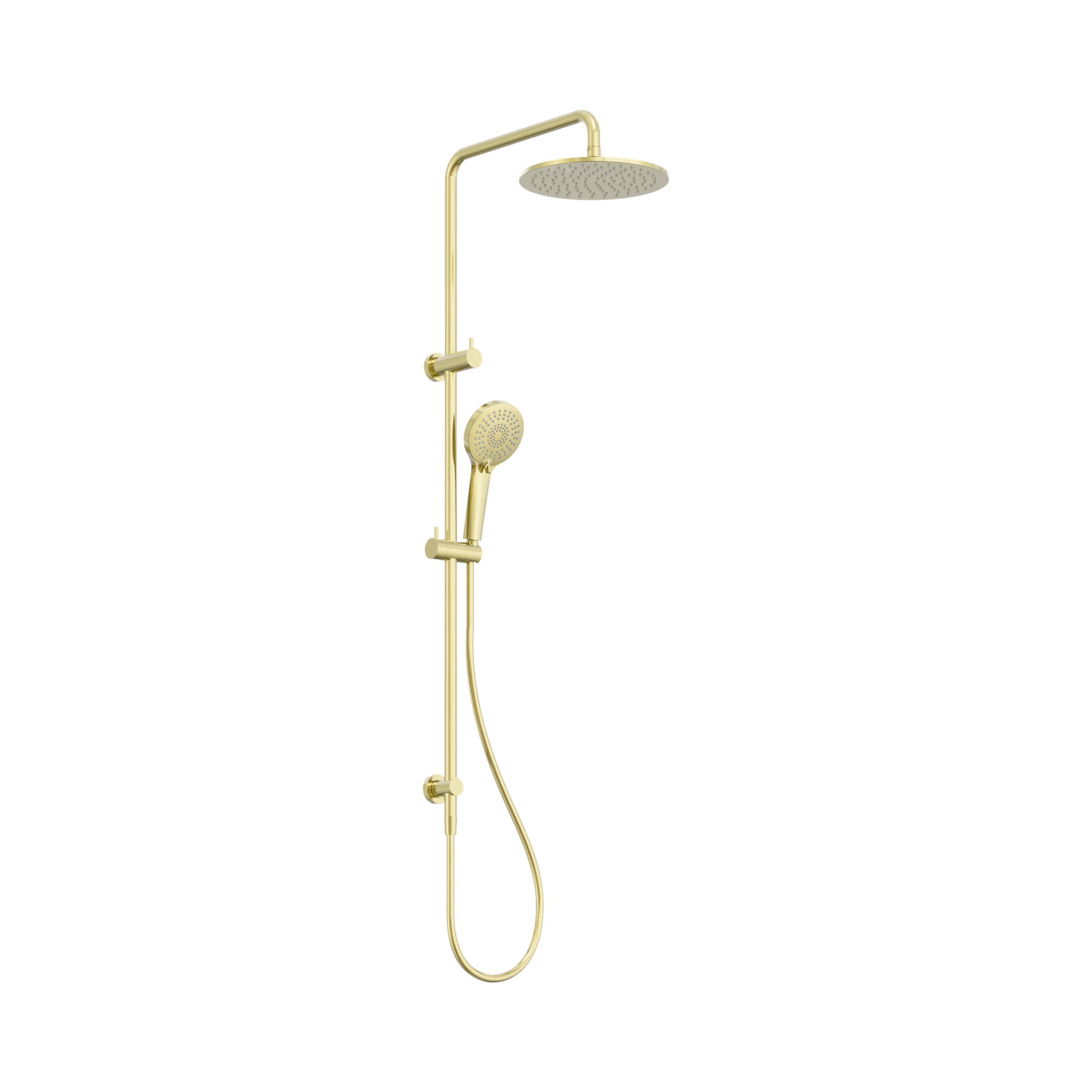 NR250805d BG Round Twin Shower Brushed Gold image 1
