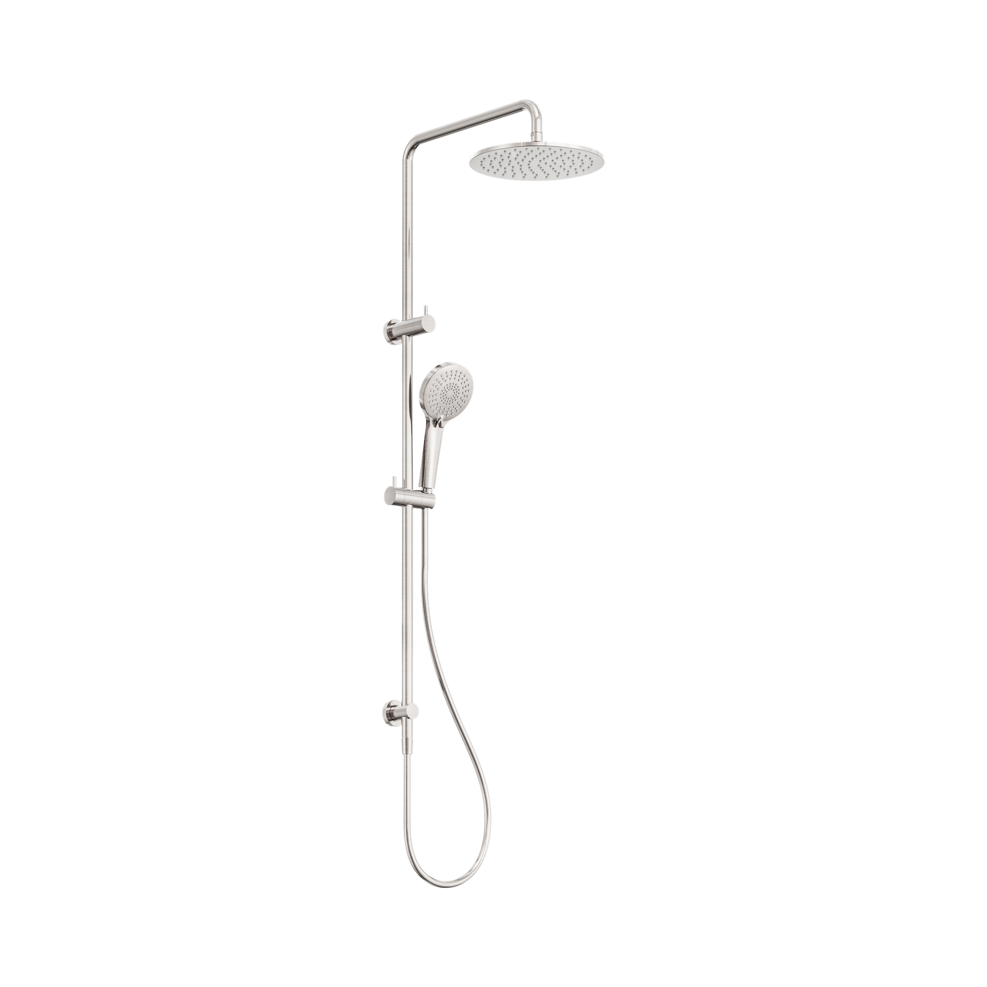 NR250805d BN Round Twin Shower Brushed Nickel image 1