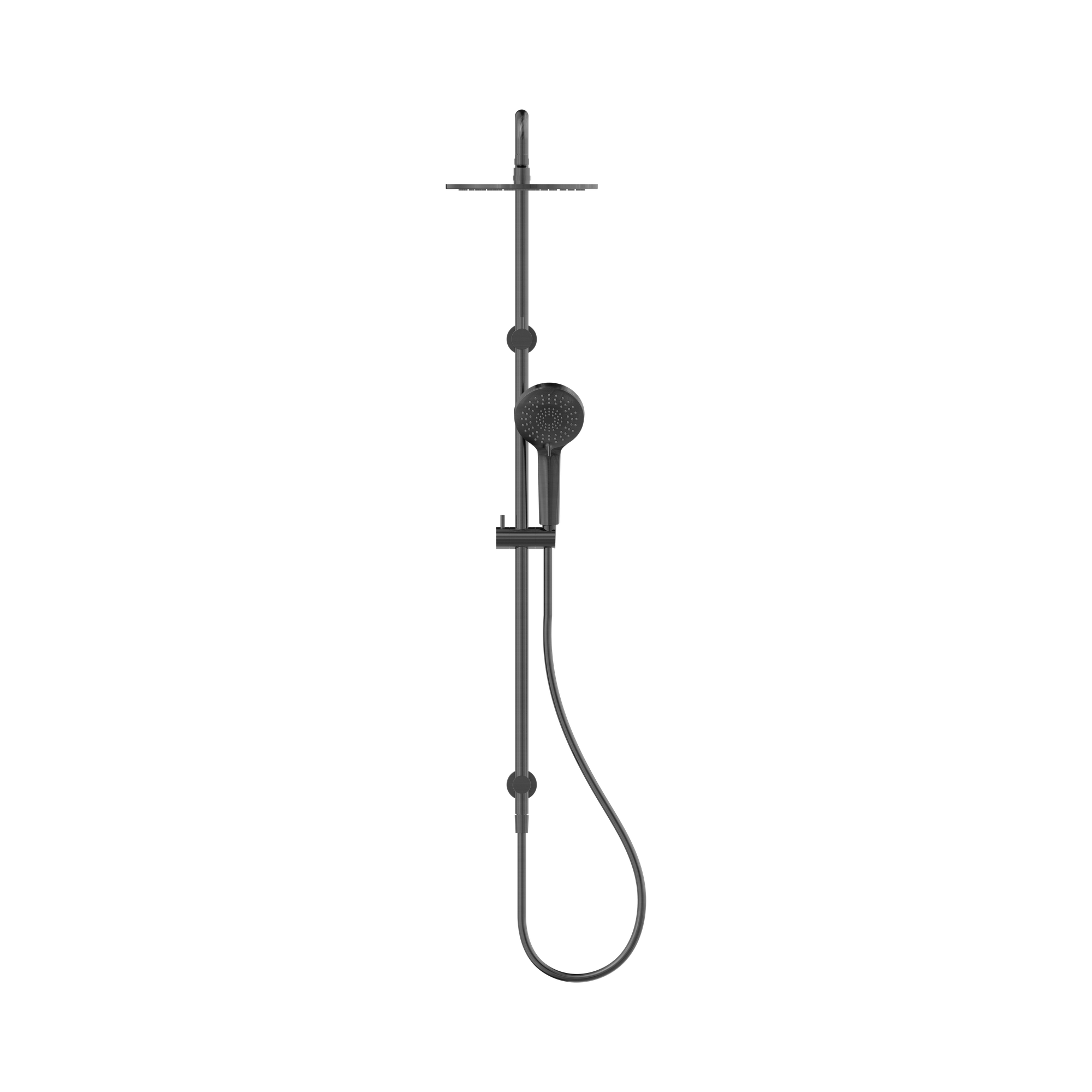 NR250805d GM Round Twin Shower Gun Metal image 2