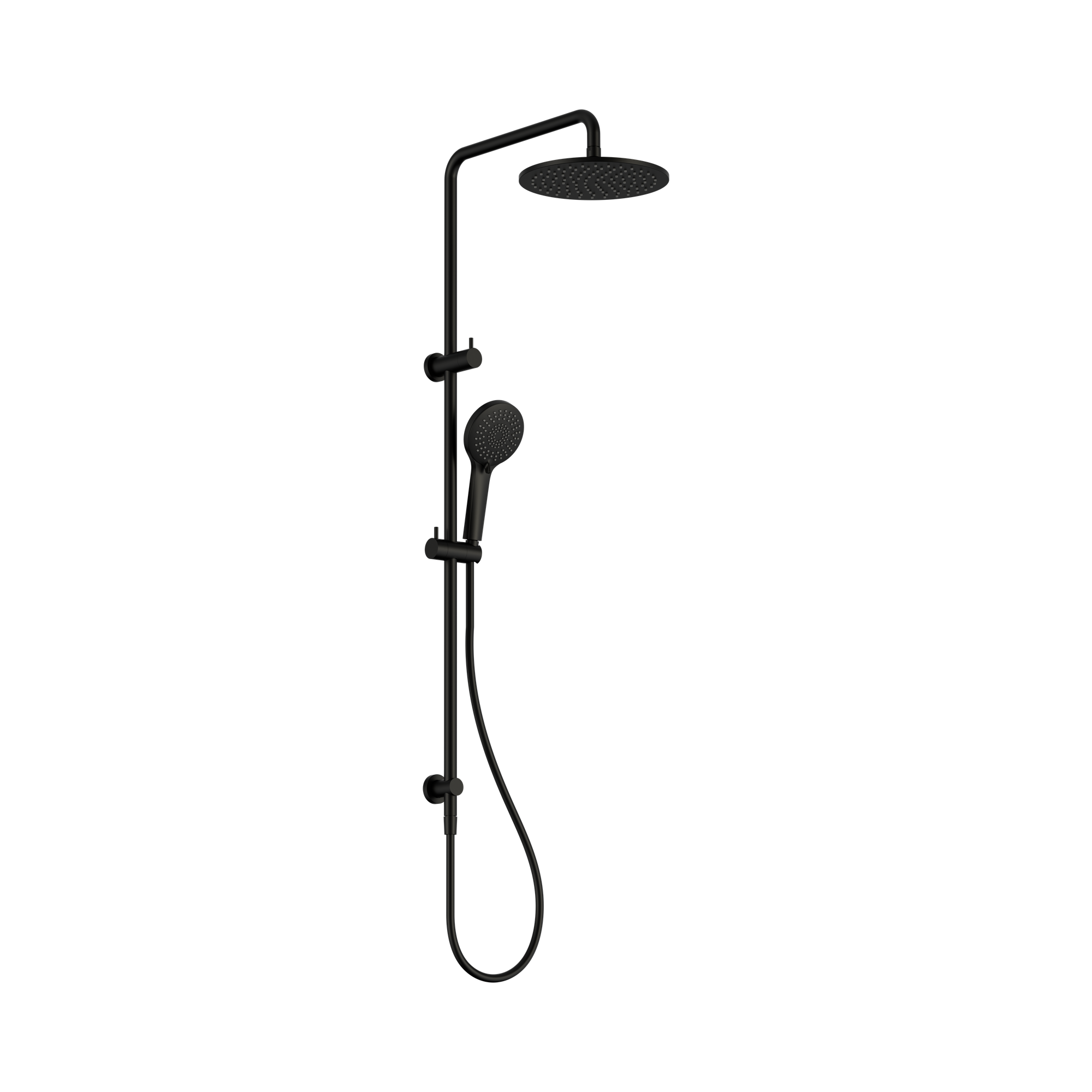 NR250805d MB Round Twin Shower Matte Black image 1