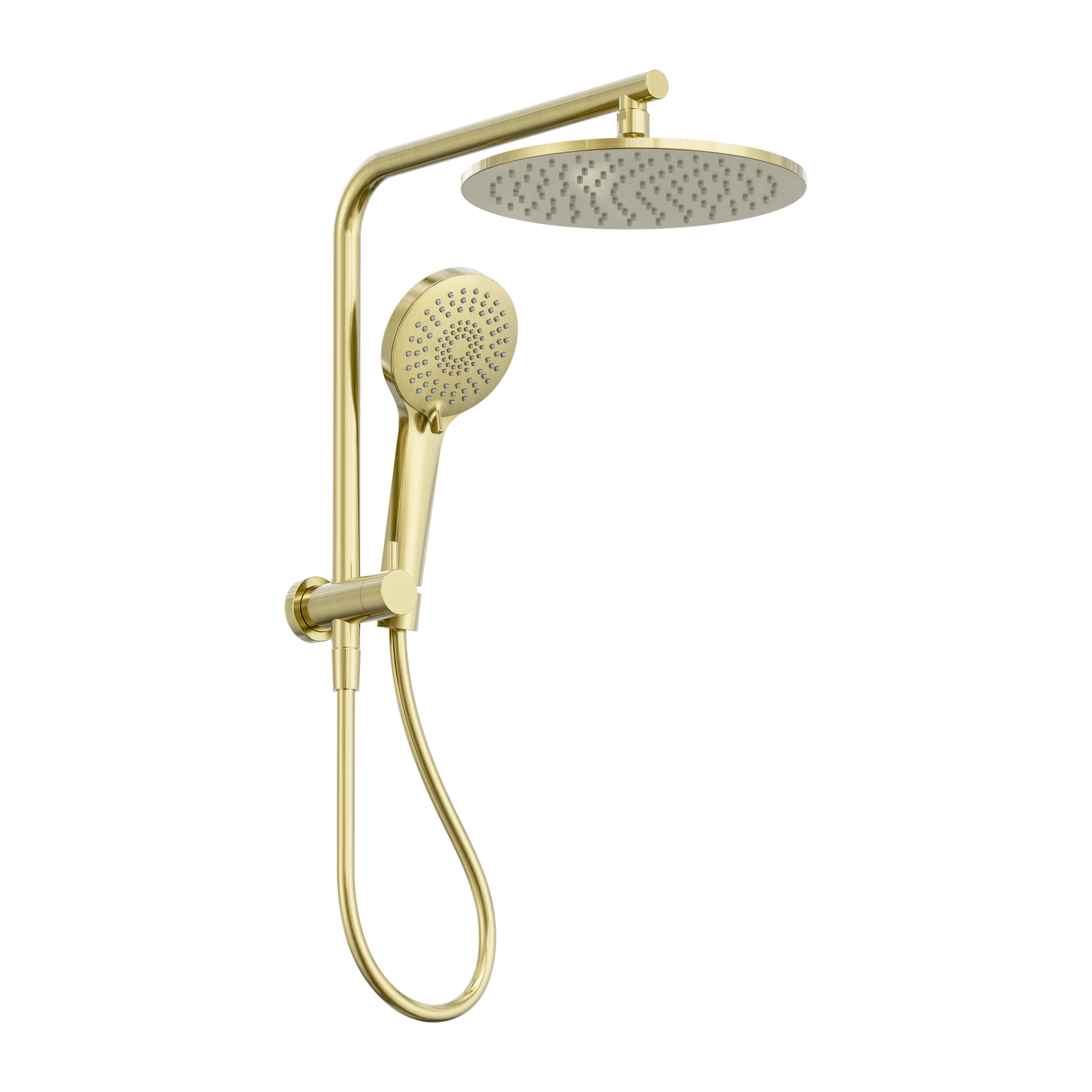 NR250805e BG Mecca 2 In 1 Twin Shower Brushed Gold image 1