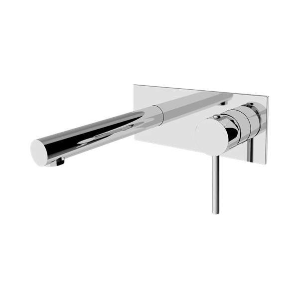 NR250807a CH Dolce Wall Basin Mixer Straight Spout Chrome Thumb