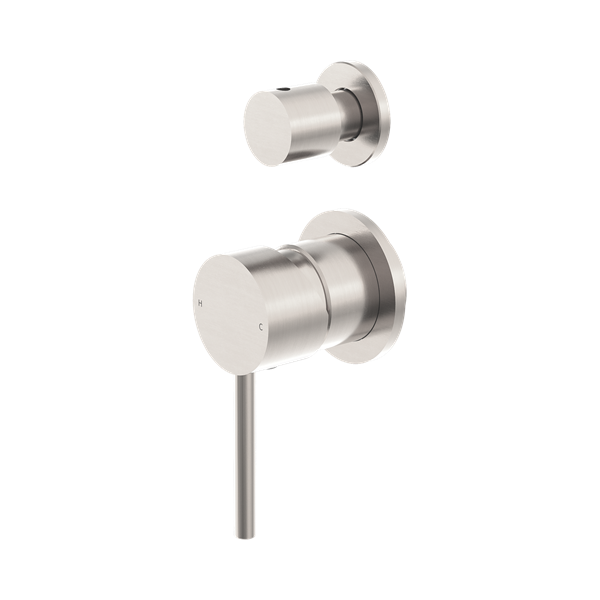 NR250809e BN Dolce Shower Mixer With Divertor Separate Plate Brushed Nickel Thumb