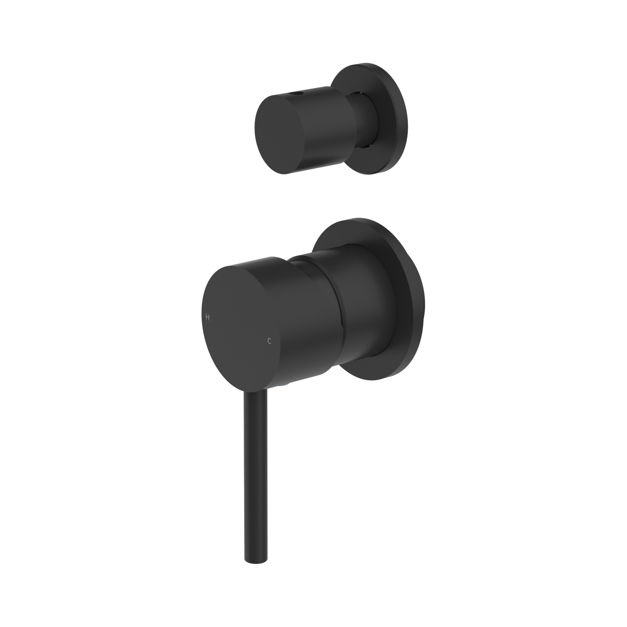 NR250809e MB Dolce Shower Mixer With Divertor Separate Plate Matte Black image 1