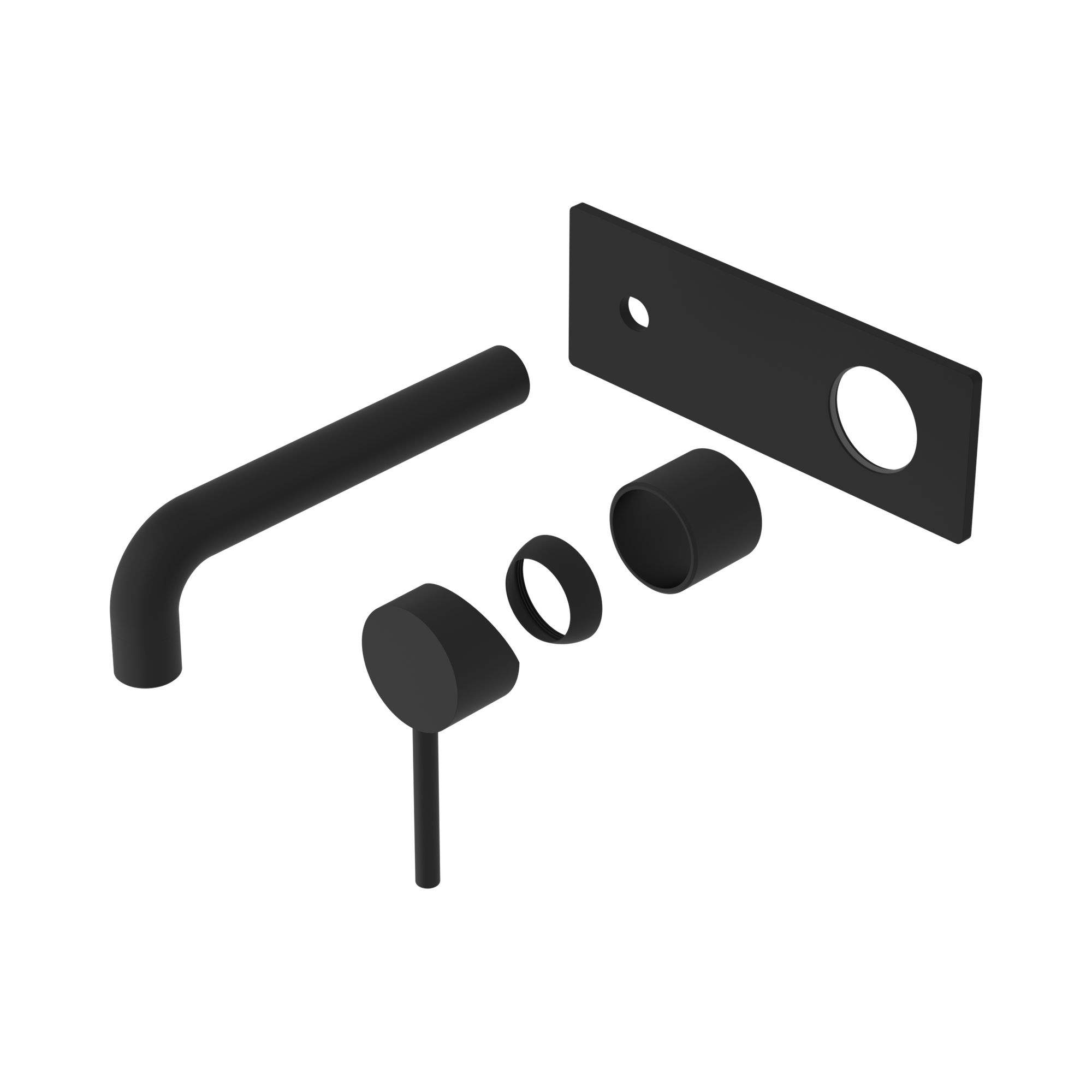 NR250810b TMB Dolce Wall Basin Bath Mixer Trim Kits Only Matte Black image 1