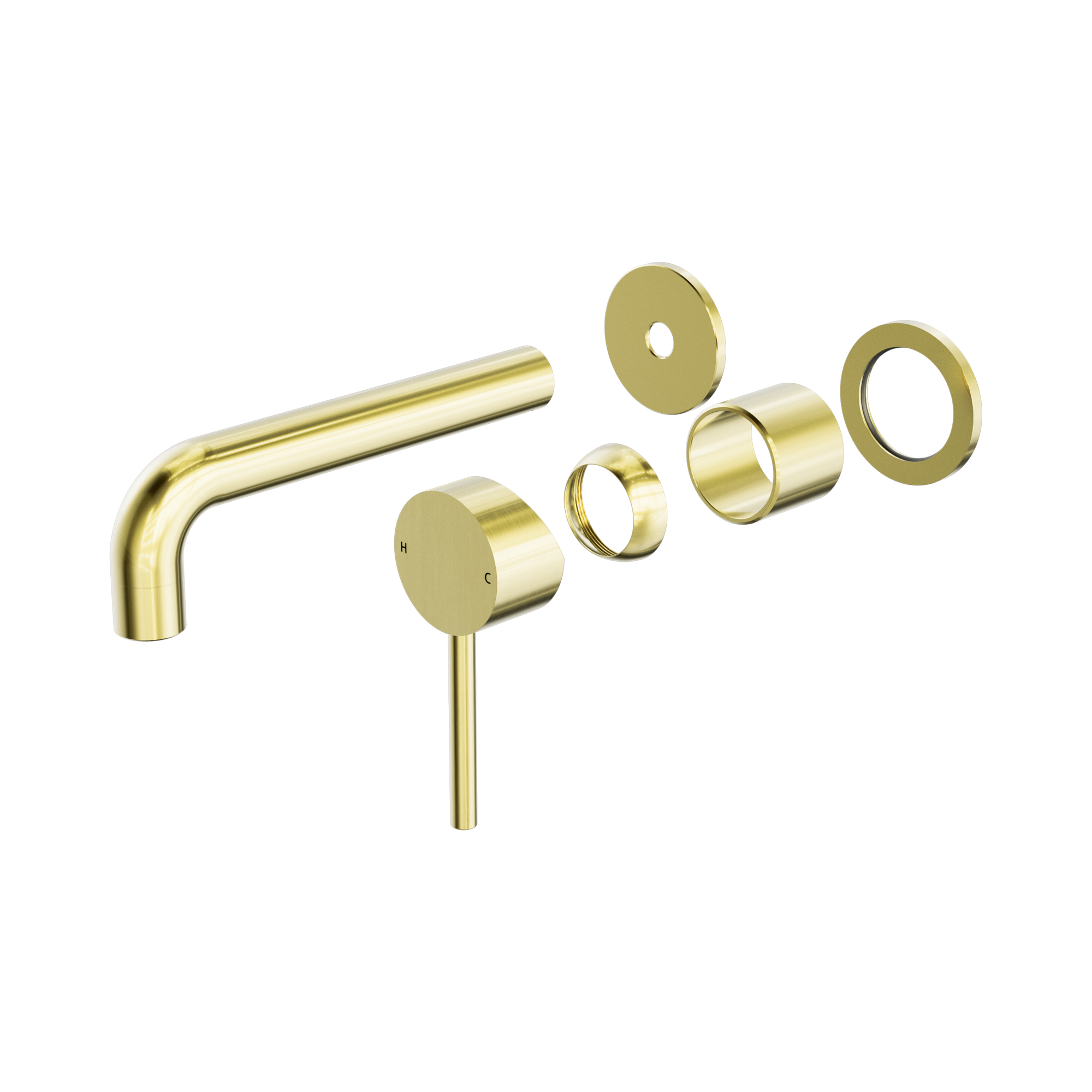 NR250810ct BG Dolce Wall Basin Bath Mixer Separate Back Plate Trim Kits Only Brushed Gold image 1