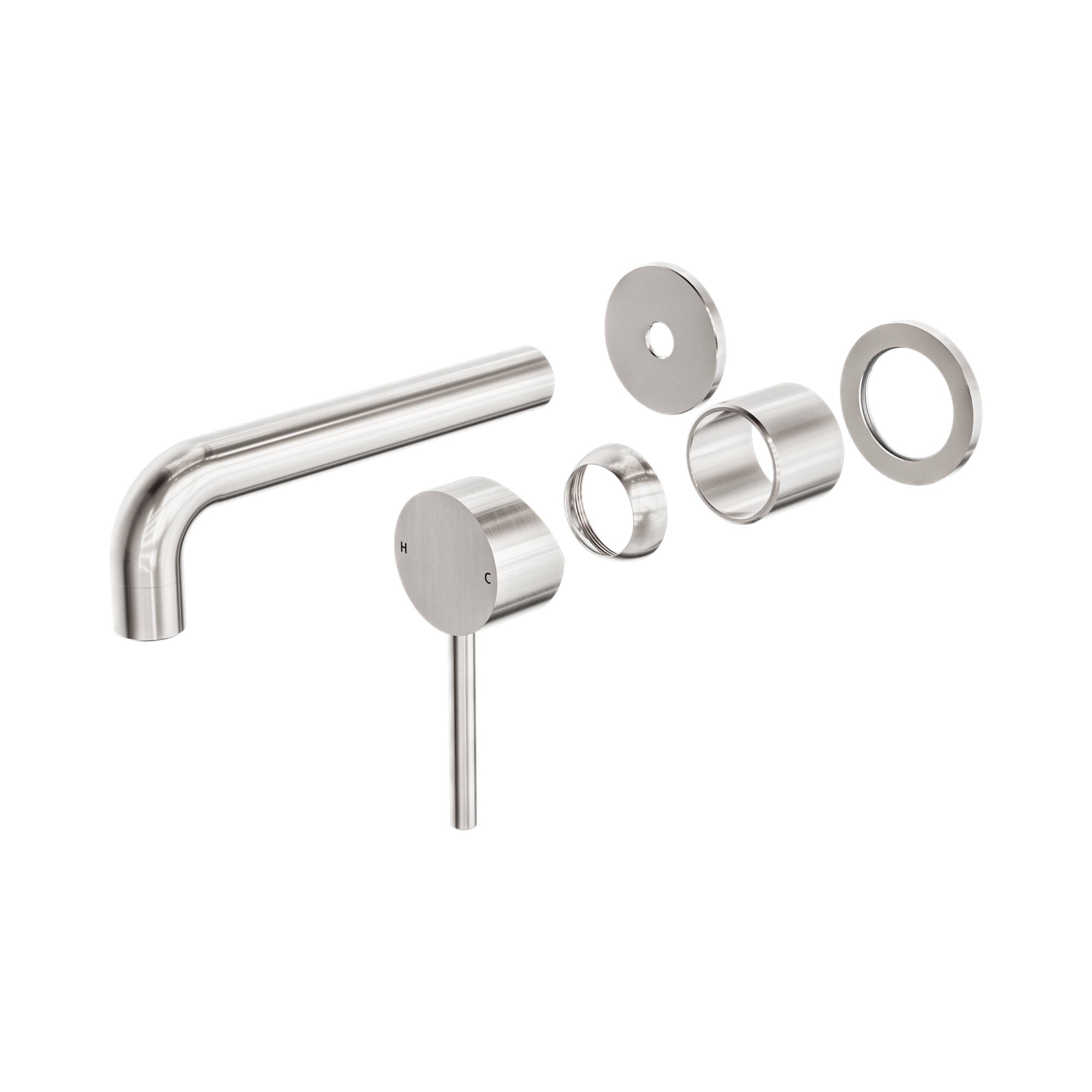 NR250810ct BN Dolce Wall Basin Bath Mixer Separate Back Plate Trim Kits Only Brushed Nickel image 1