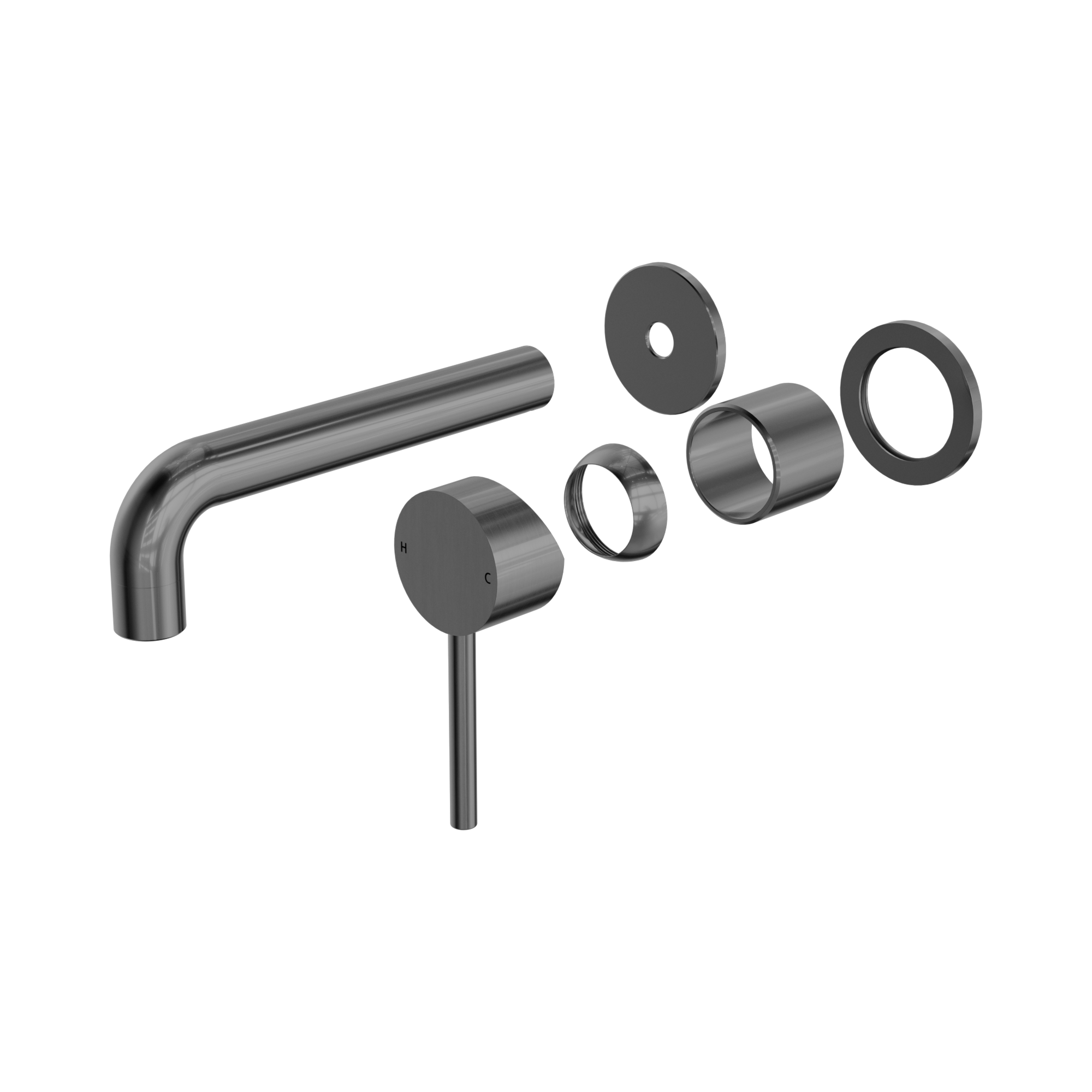 NR250810ct GM Dolce Wall Basin Bath Mixer Separate Back Plate Trim Kits Only Gun Metal image 1