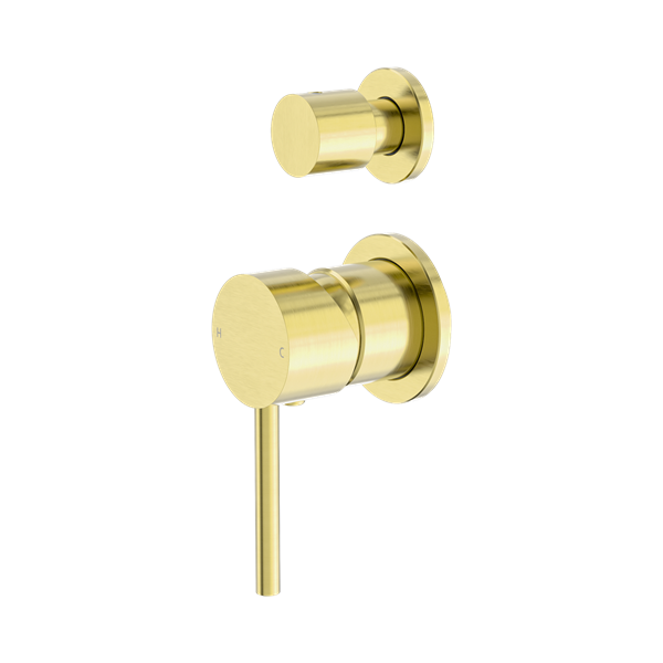 NR250811 EBG Dolce Shower Mixer With Divertor Separate Back Plate Brushed Gold Thumb