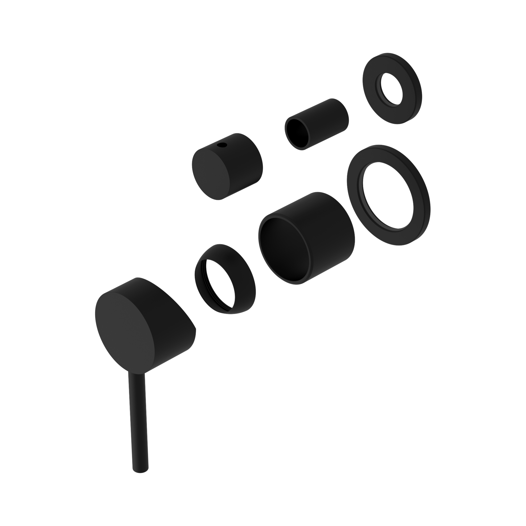 NR250811 ETMB Dolce Shower Mixer With Divertor Separate Back Plate Trim Kits Only Matte Black image 1