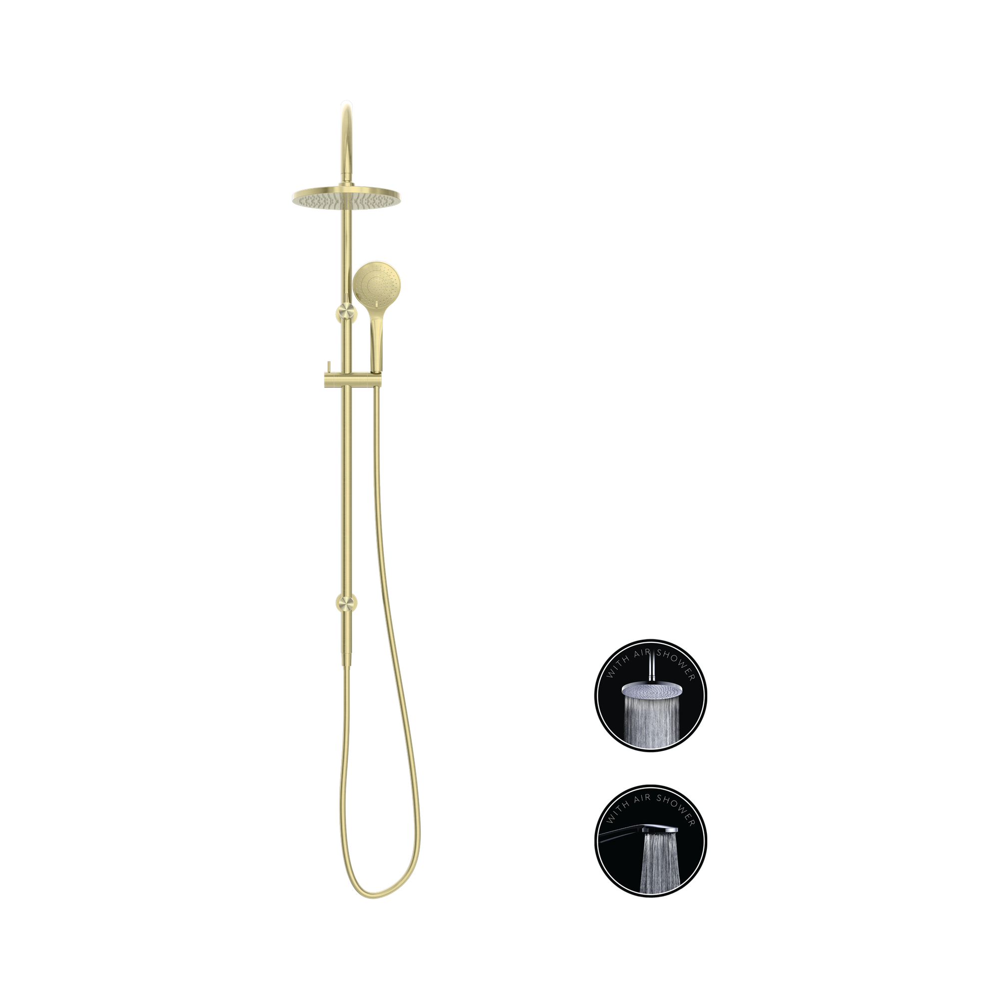 NR251905b BG Opal Twin Shower With Air Shower Brushed Gold image 2