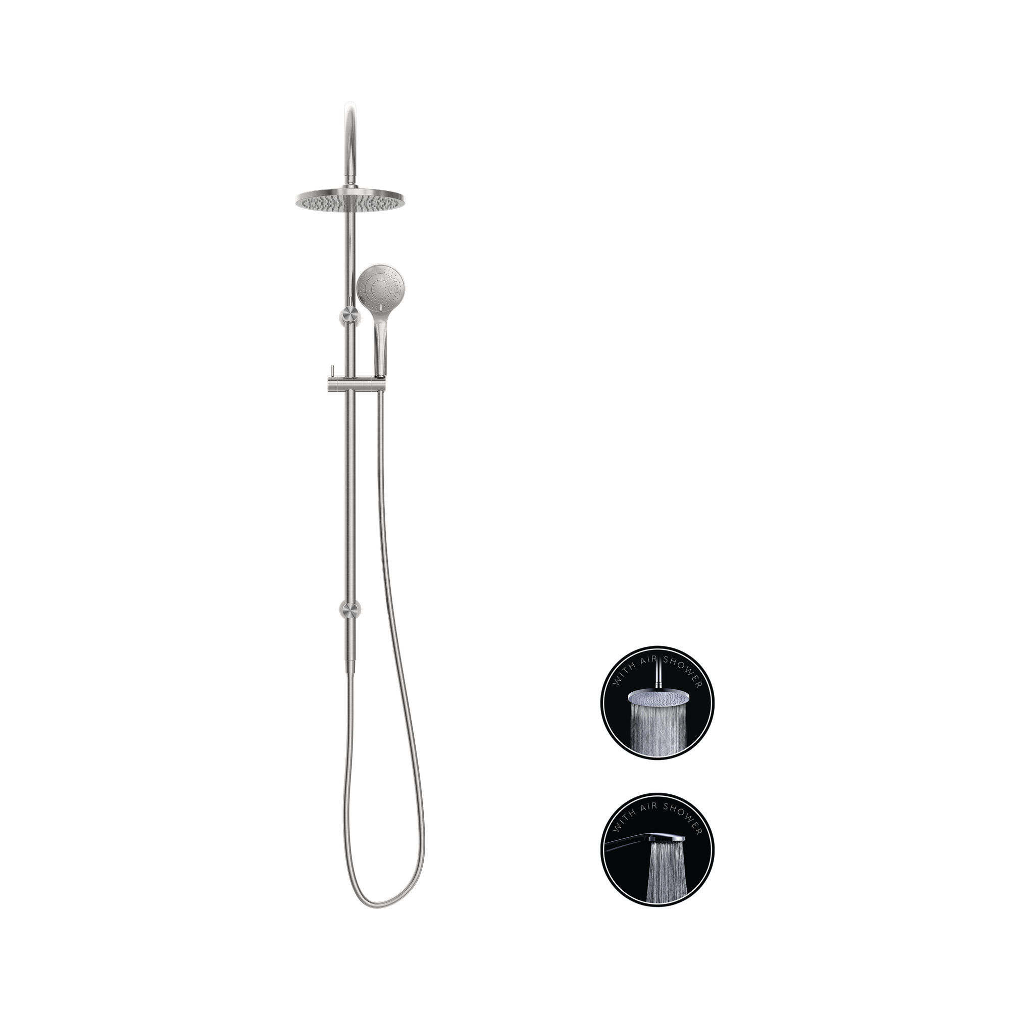 NR251905b BN Opal Twin Shower With Air Shower Brushed Nickel image 2