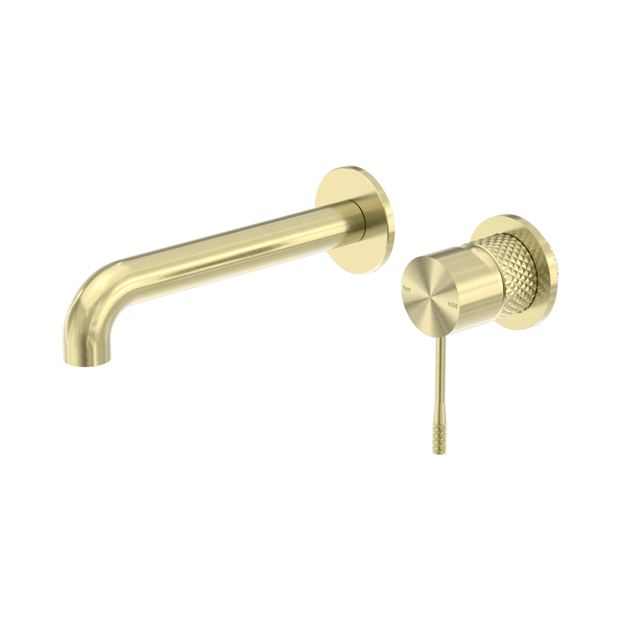 NR251907b BG Opal Wall Basin Bath Mixer Separate Back Plate 185mm Brushed Gold image 1