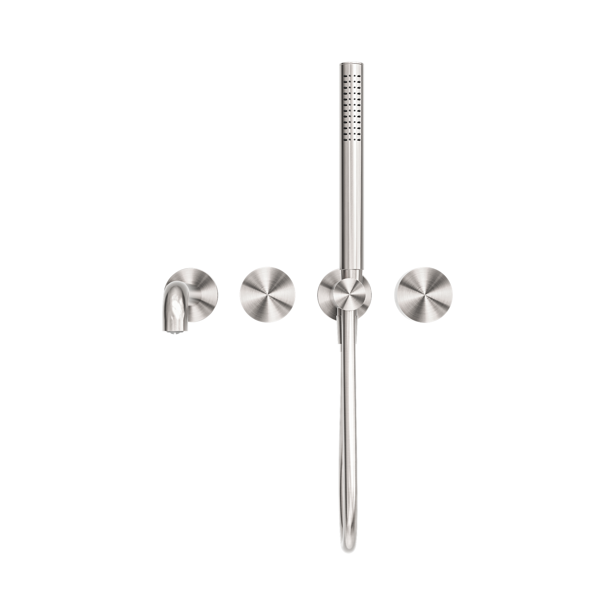 NR271903b230 BN Kara Progressive Shower System Separate Plate With Spout 230mm Brushed Nickel image 3