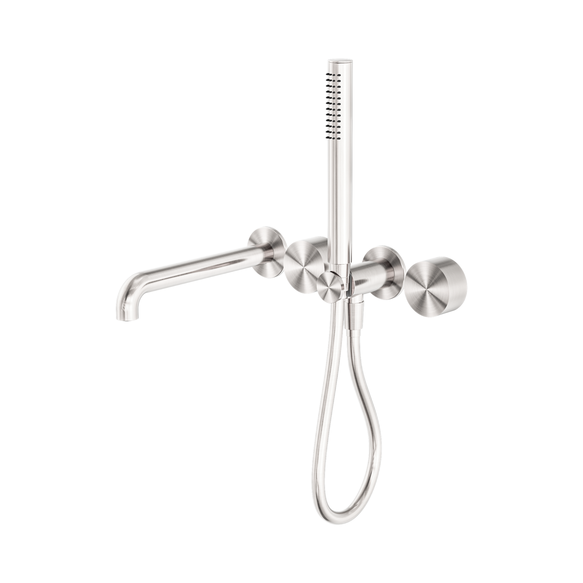 NR271903b250 BN Kara Progressive Shower System Separate Plate With Spout 250mm Brushed Nickel image 1
