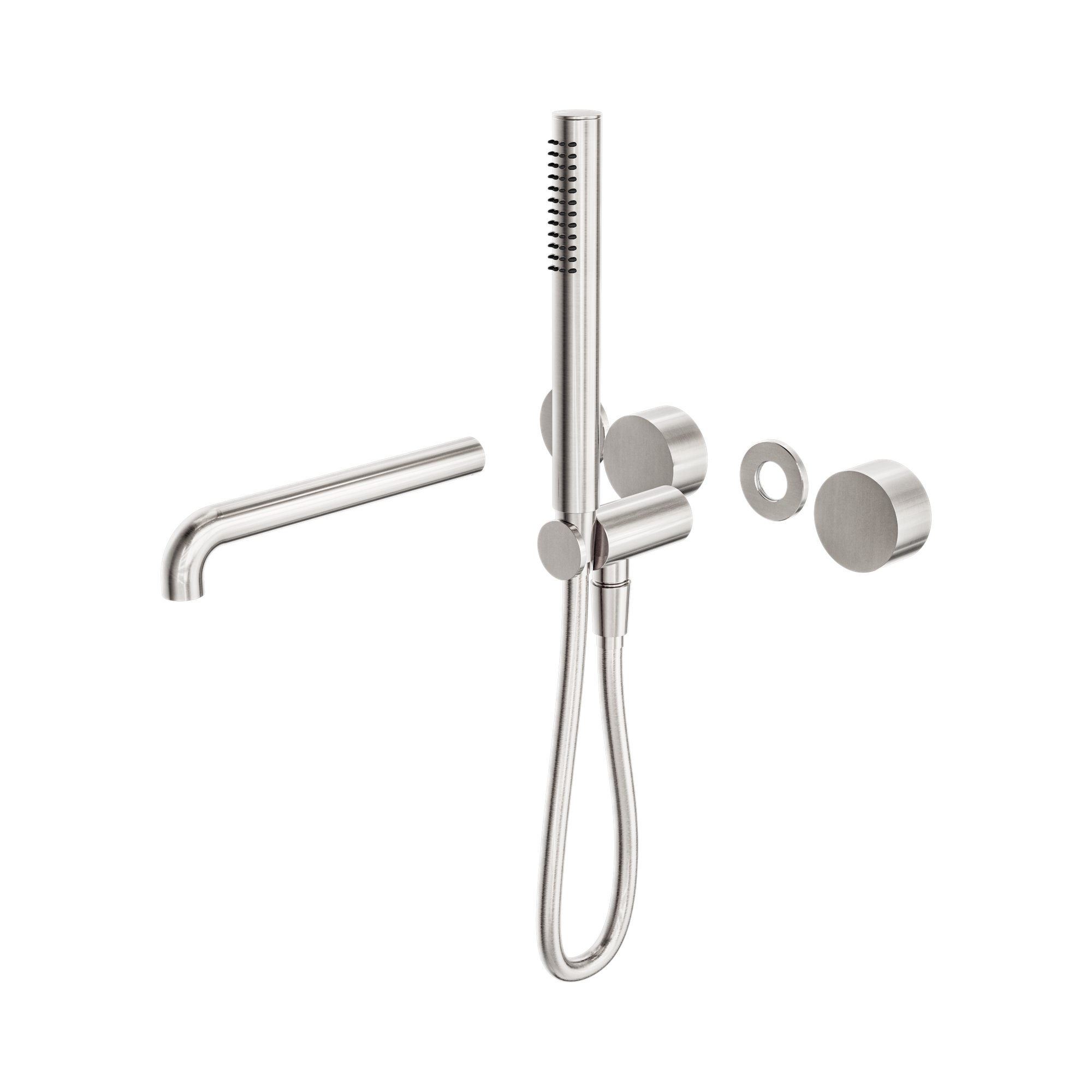 NR271903b250t BN Kara Progressive Shower System Separate Plate With Spout 250mm Trim Kits Only Brushed Nickel image 1