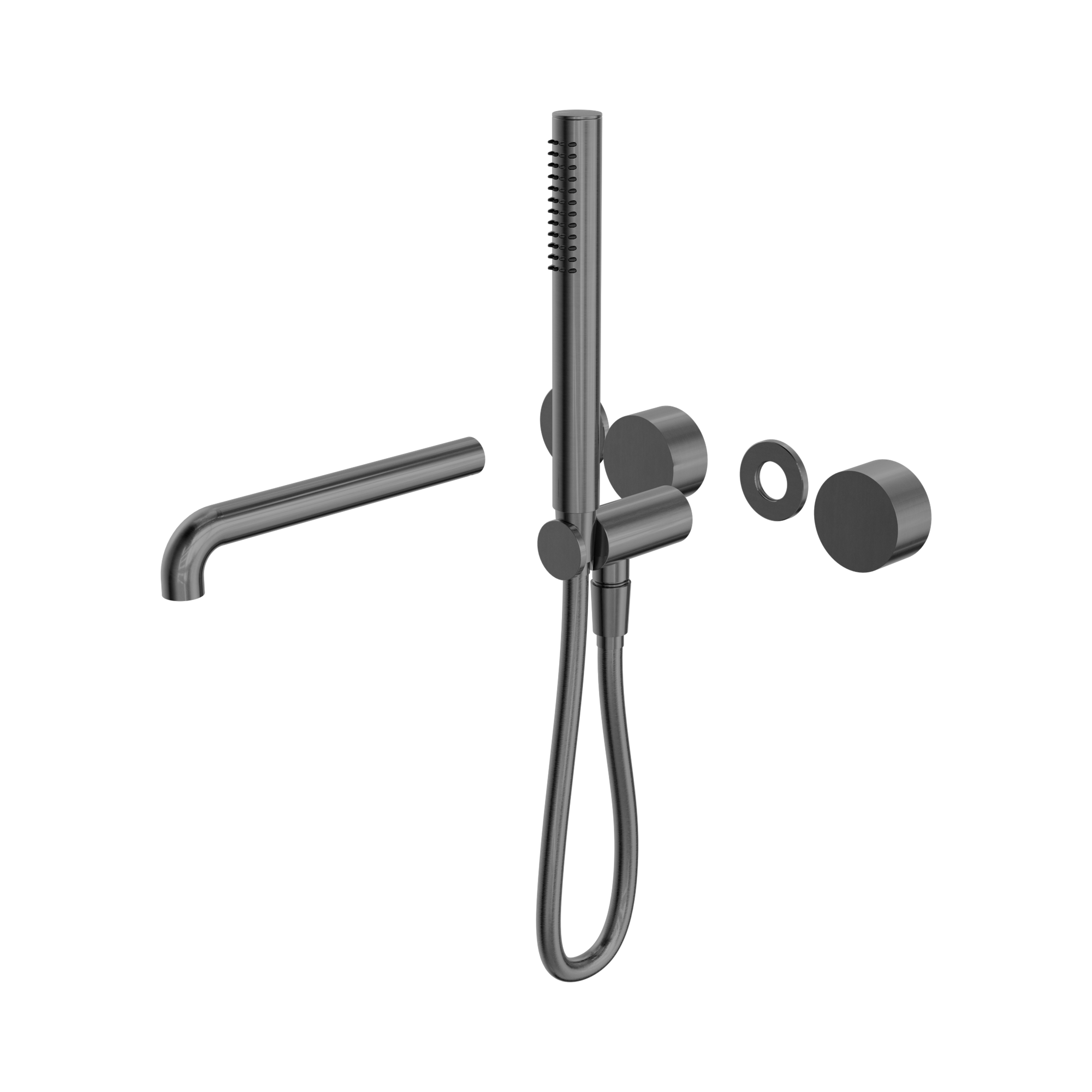 NR271903b250t GM Kara Progressive Shower System Separate Plate With Spout 250mm Trim Kits Only Gun Metal image 1
