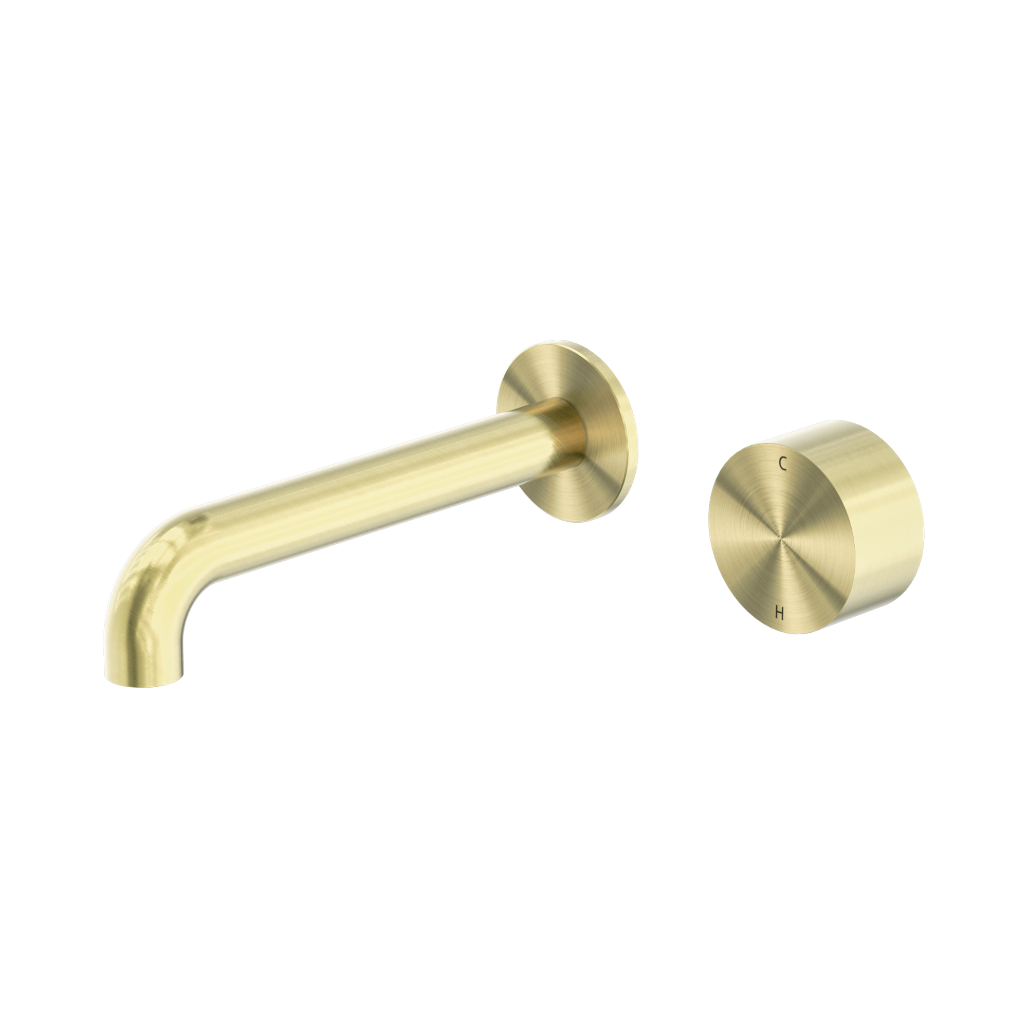 NR271907a120 BG Kara Progressive Wall Basin Bath Set 120mm Brushed Gold image 1