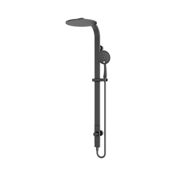 NR281305a MB Astra Rain Round Twin Shower Single Hose Matte Black Thumb
