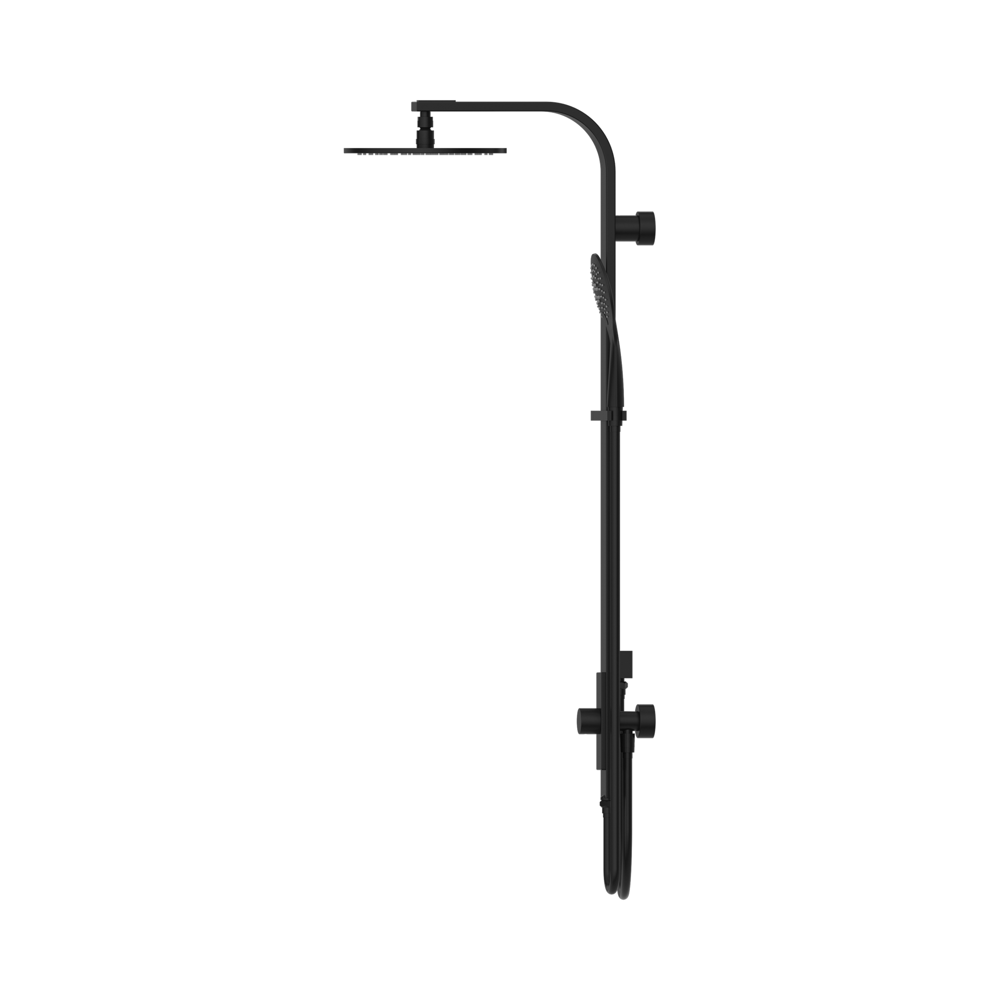 NR281305b MB Astra Rain Round Twin Showerdouble Hose Matte Black image 3