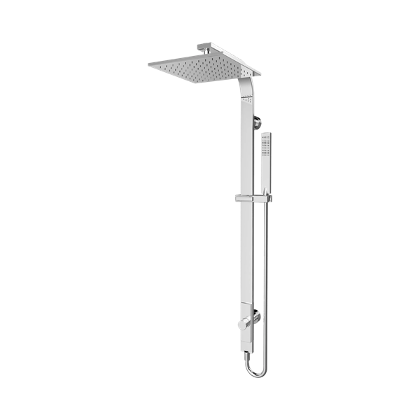 NR281305c CH Astra Rain Square Twin Shower Single Hose Chrome Thumb