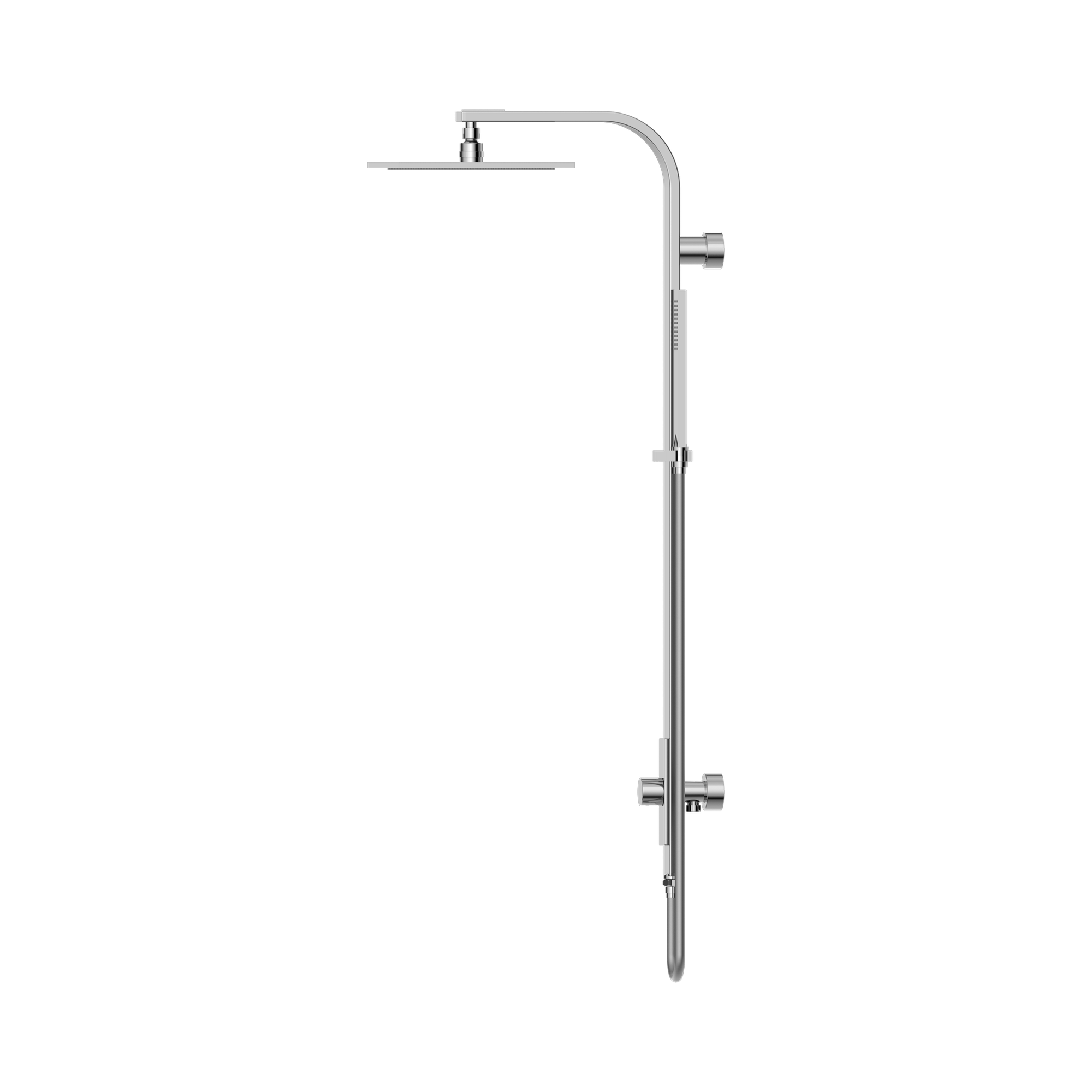 NR281305c CH Astra Rain Square Twin Shower Single Hose Chrome image 3