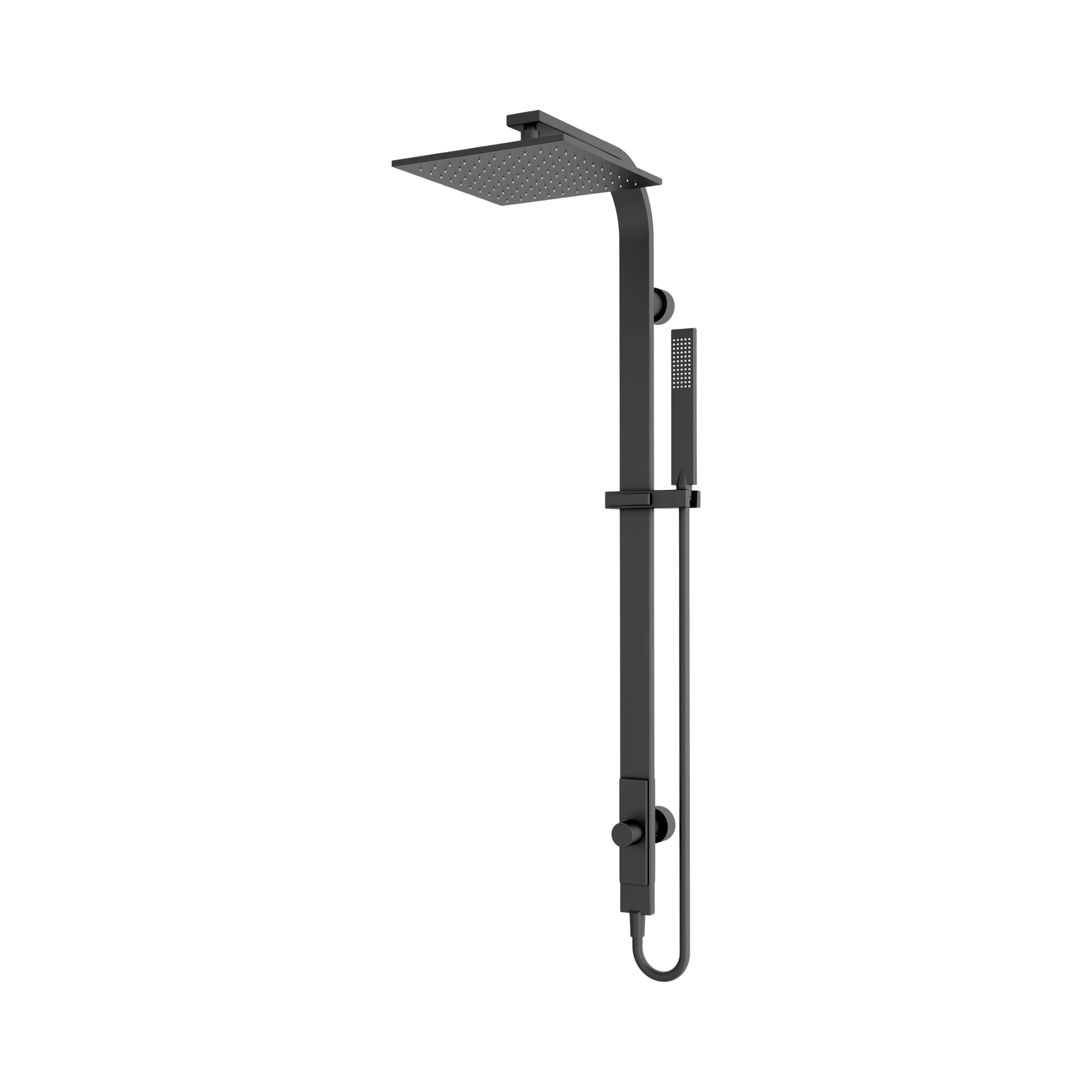 NR281305c MB Astra Rain Square Twin Shower Single Hose Matte Black image 1