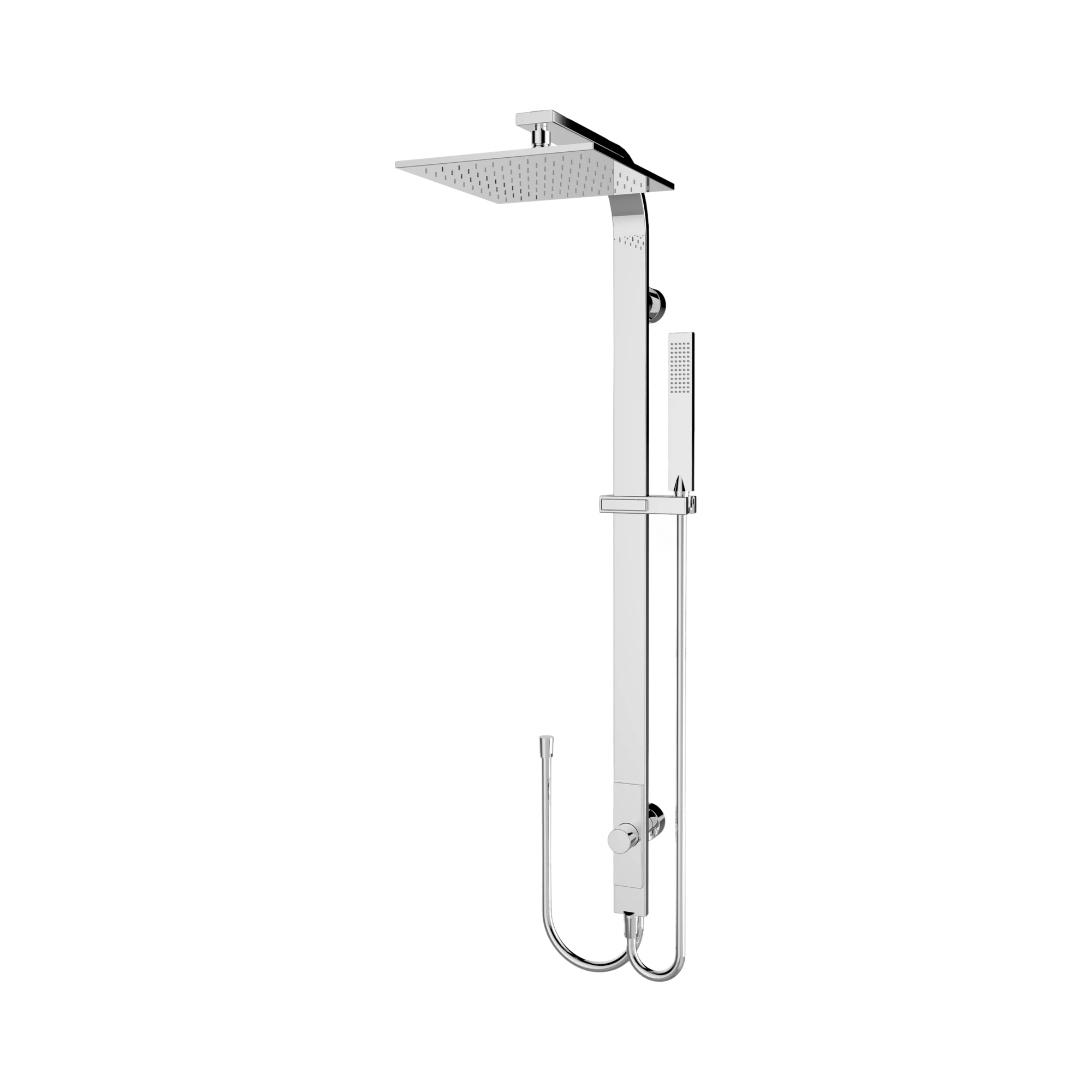 NR281305d CH Astra Rain Square Twin Shower Double Hose Chrome image 1