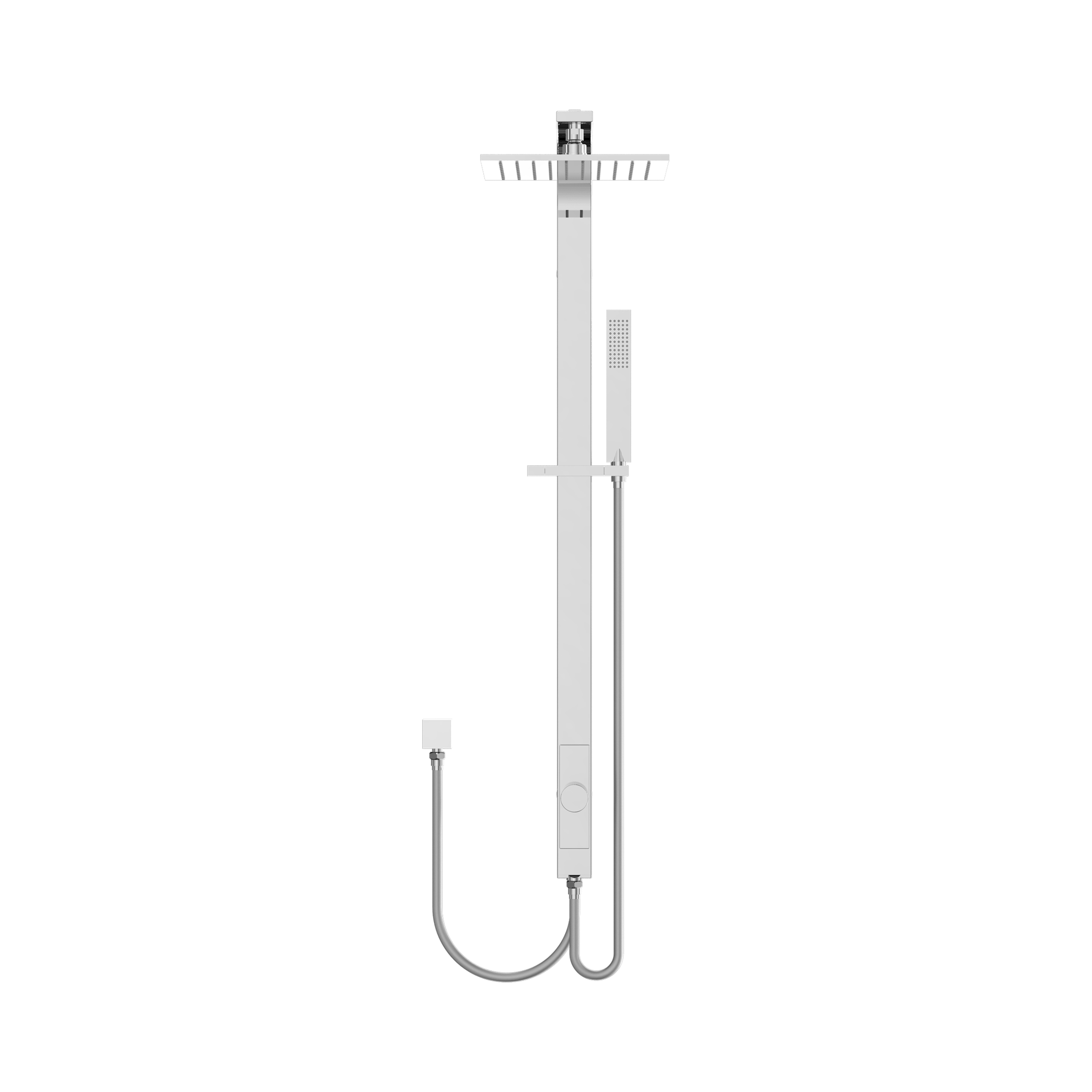 NR281305d CH Astra Rain Square Twin Shower Double Hose Chrome image 2