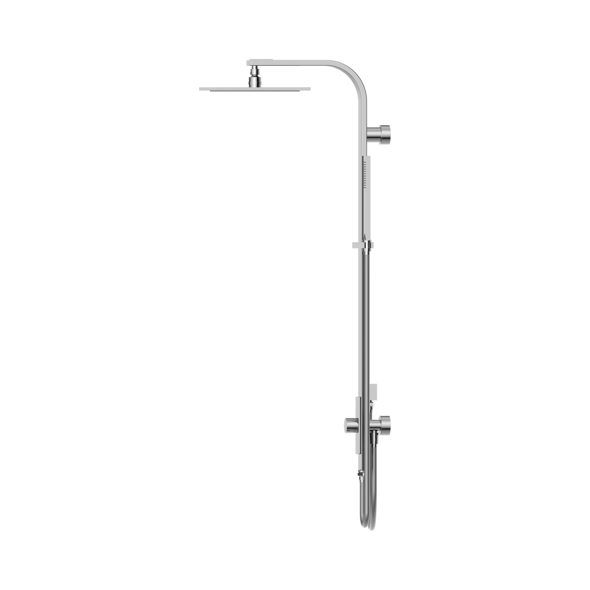 NR281305d CH Astra Rain Square Twin Shower Double Hose Chrome image 3