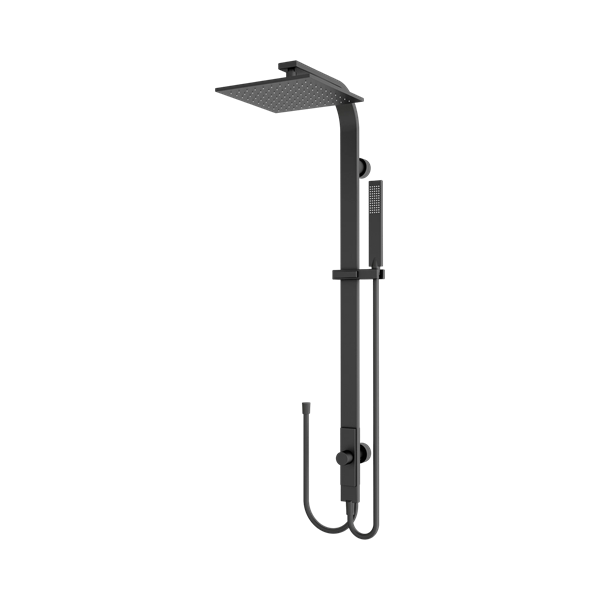 NR281305d MB Astra Rain Square Twin Shower Double Hose Matte Black Thumb