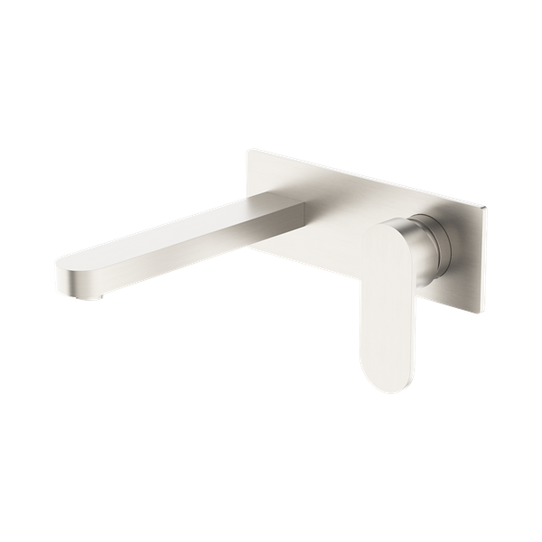 NR301307a BN Ecco Wall Basin Mixer Brushed Nickel Thumb