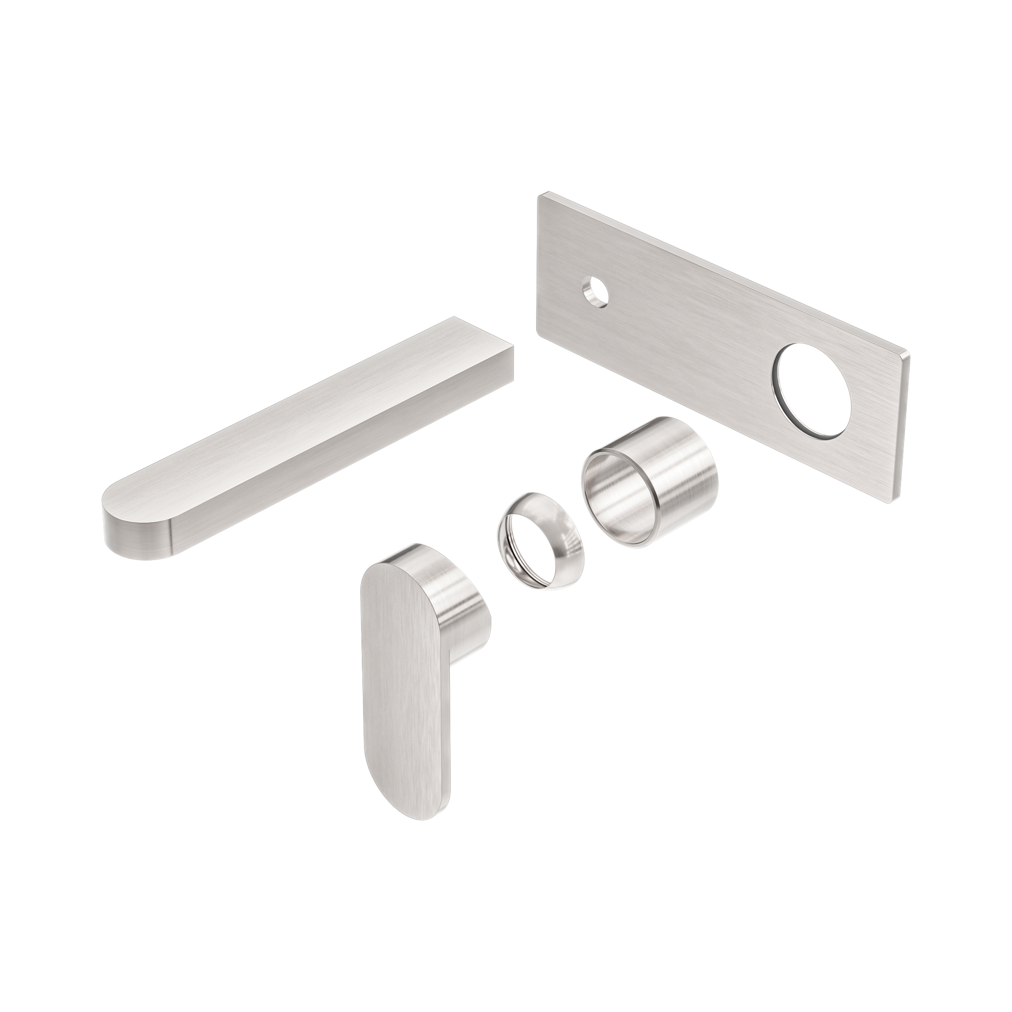 NR301310a TBN Ecco Wall Basin Bath Mixer Trim Kits Only Brushed Nickel image 1