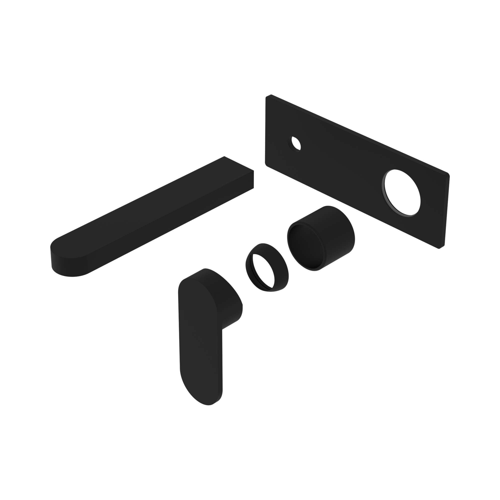 NR301310a TMB Ecco Wall Basin Bath Mixer Trim Kits Only Matte Black image 1