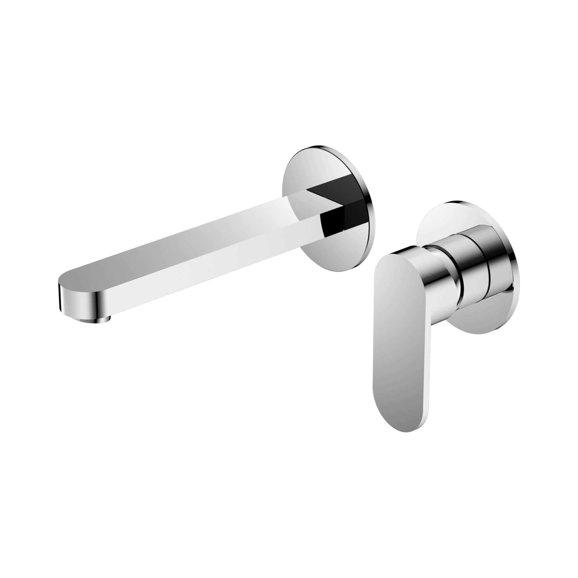 NR301310b CH Ecco Wall Basin Bath Mixer Separate Back Plate Chrome image 1