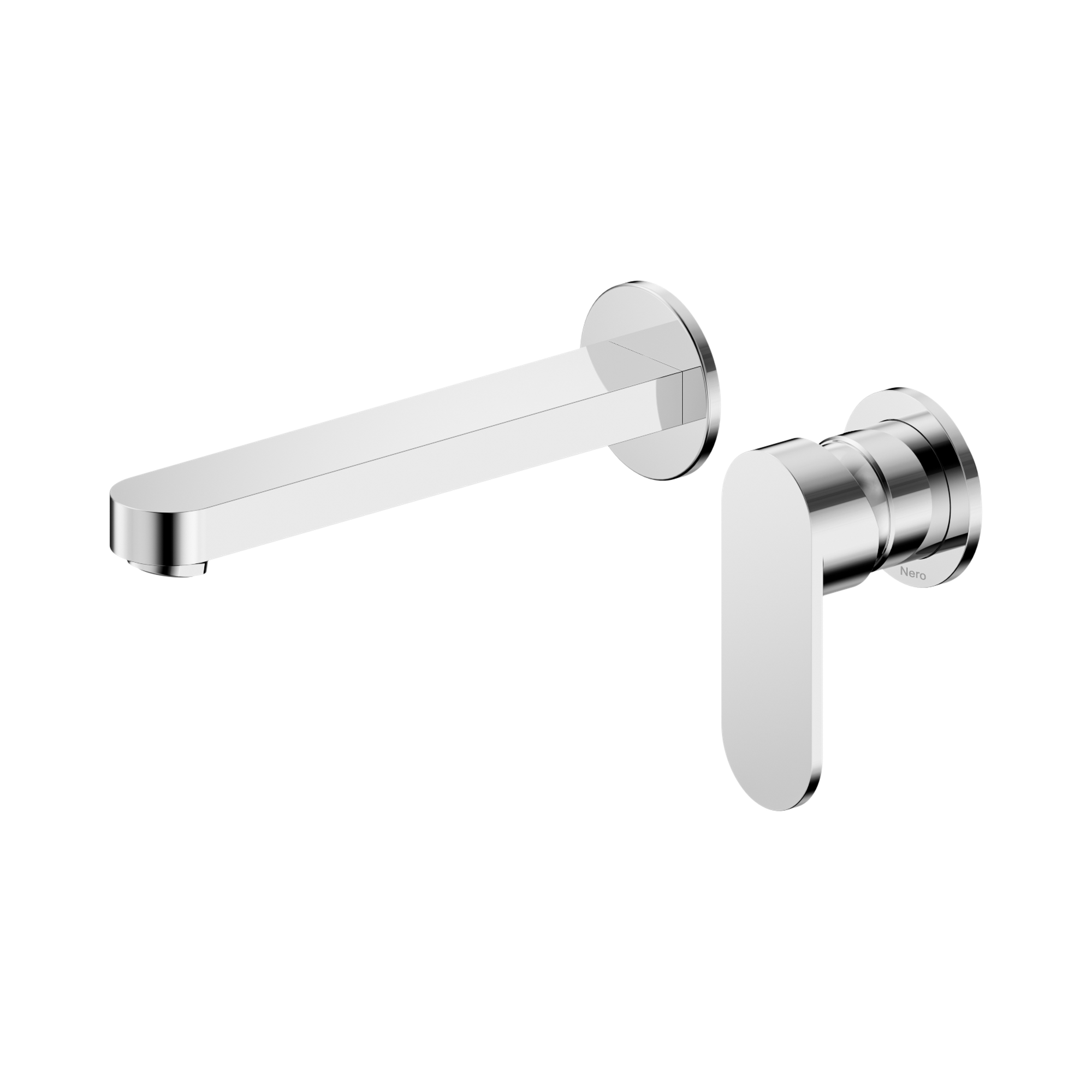 NR301310c CH Ecco Wall Basin Bath Mixer Separate Back Plate 60mm Chrome image 1