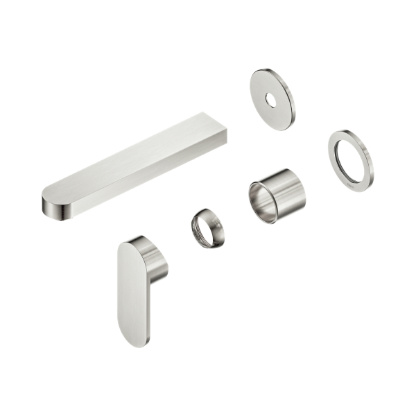 NR301310ct BN Ecco Wall Basin Bath Mixer Separate Back Plate 60mm Trim Kits Only Brushed Nickel Thumb