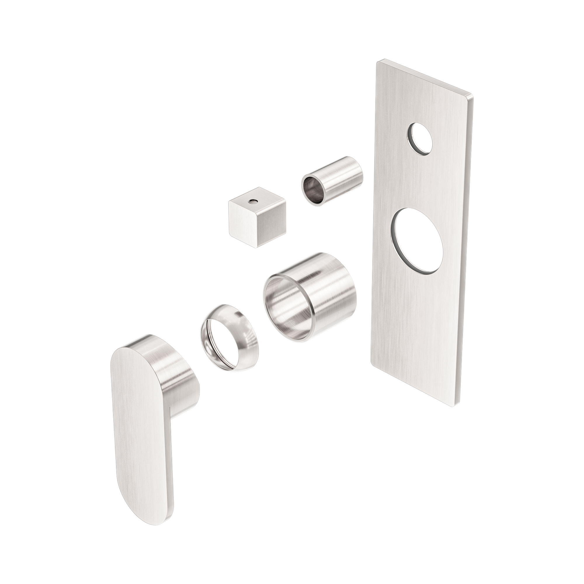 NR301311 ATBN Ecco Shower Mixer With Divertor Trim Kits Only Brushed Nickel image 1