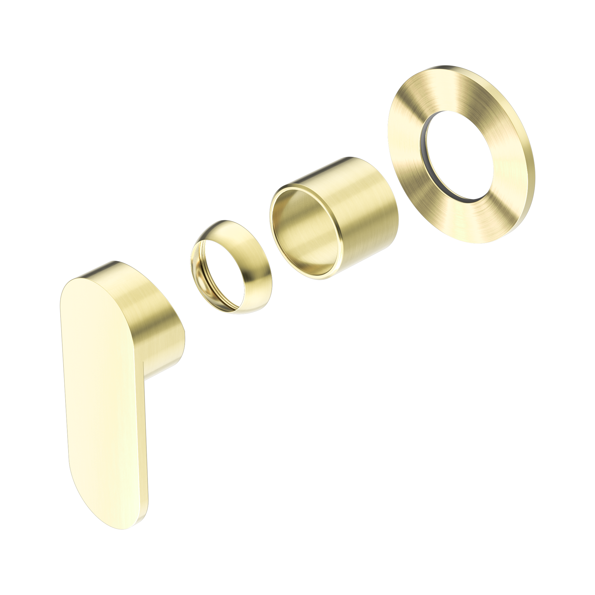 NR301311 DTBG Ecco Shower Mixer 80mm Round Plate Trim Kits Only Brushed Gold image 1