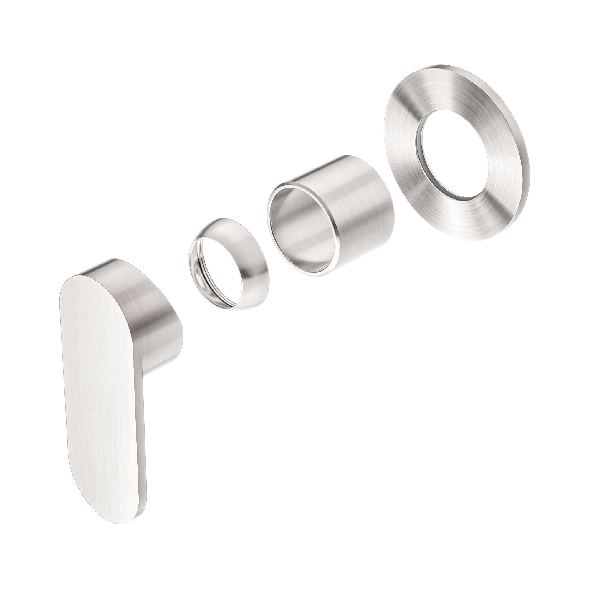 NR301311 DTBN Ecco Shower Mixer 80mm Round Plate Trim Kits Only Brushed Nickel image 1