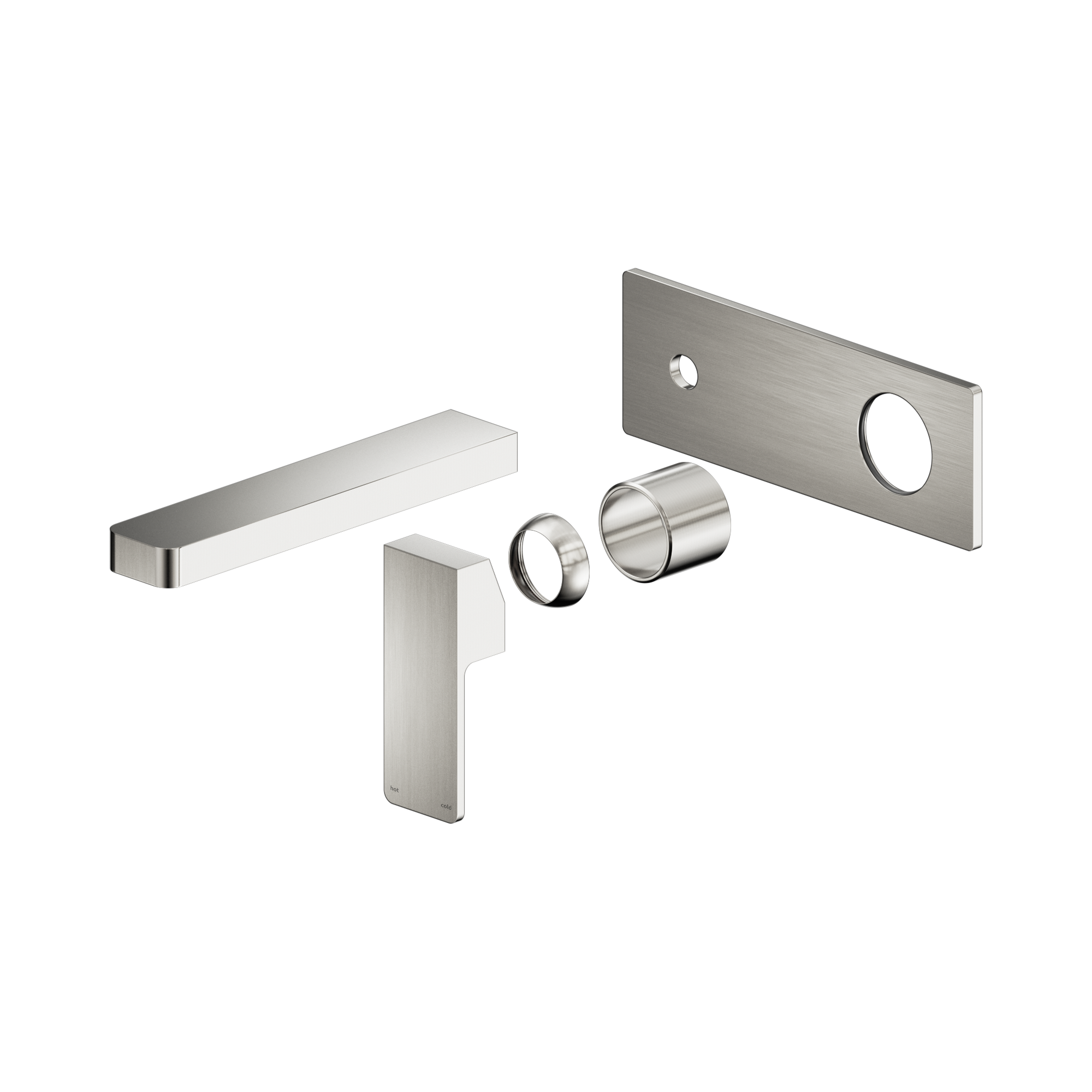 NR301510at BN Celia Wall Basin Bath Mixer Trim Kits Only Brushed Nickel image 1