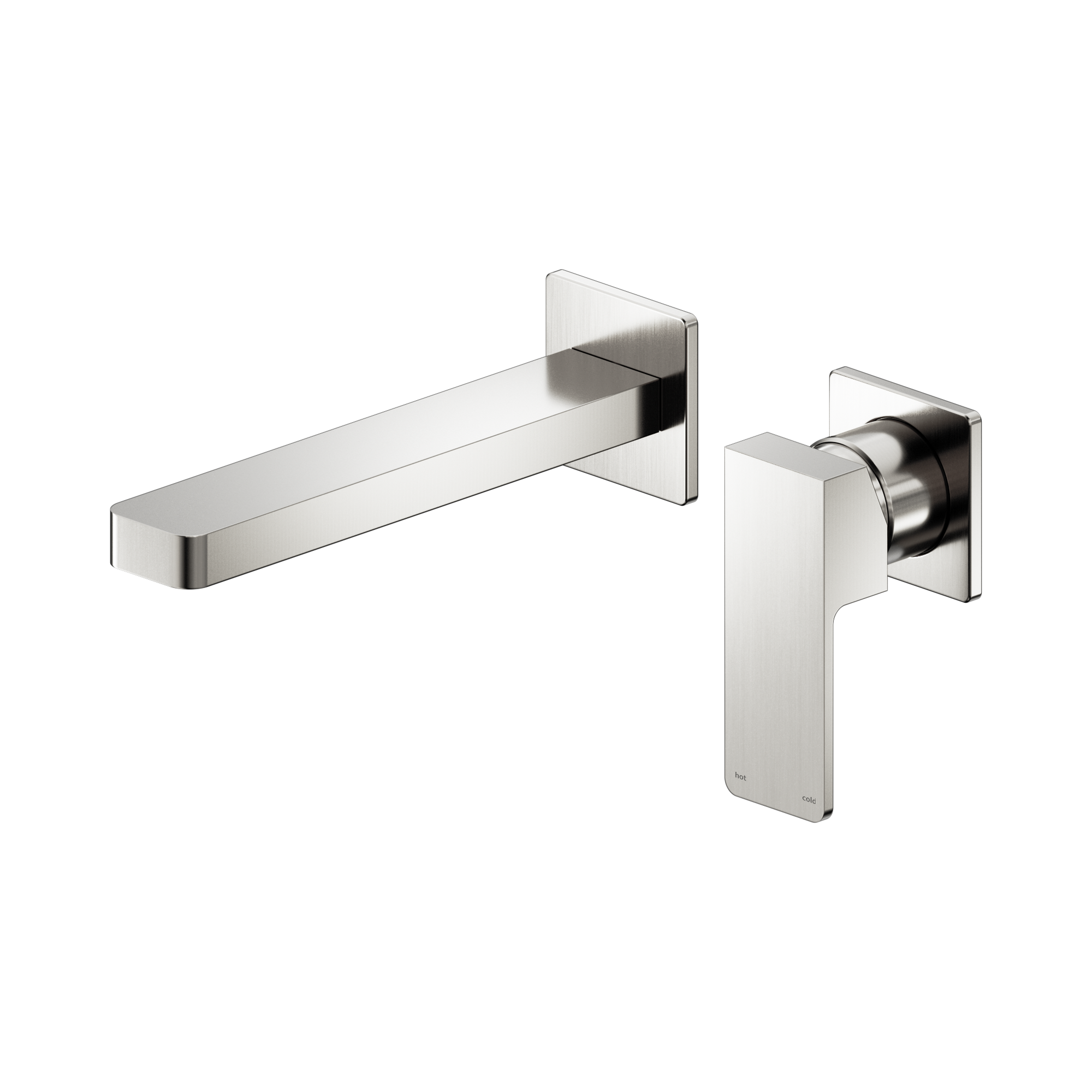 NR301510b BN Celia Wall Basin Bath Mixer Separate Back Plate Brushed Nickel image 1