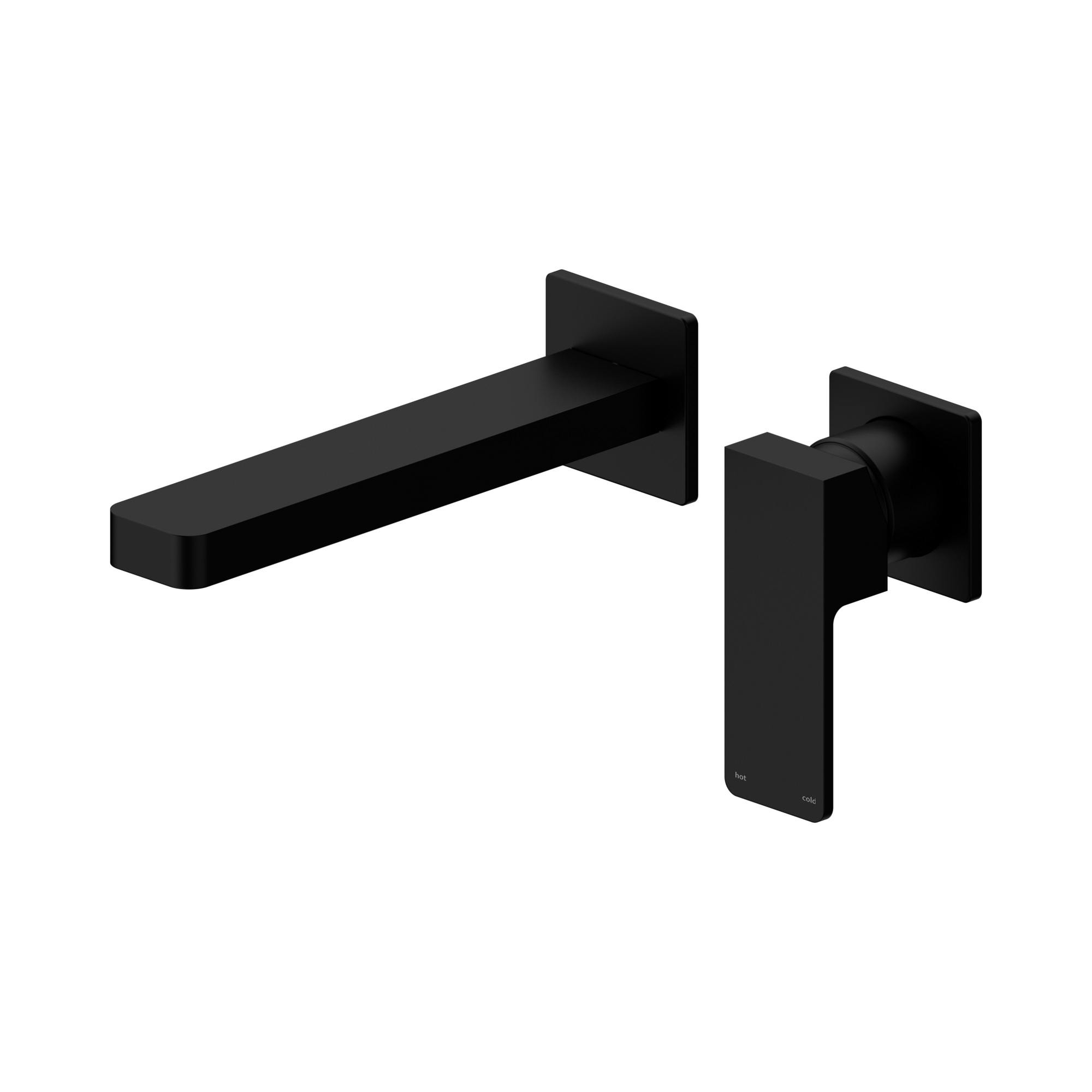 NR301510b MB Celia Wall Basin Bath Mixer Separate Back Plate Matte Black image 1