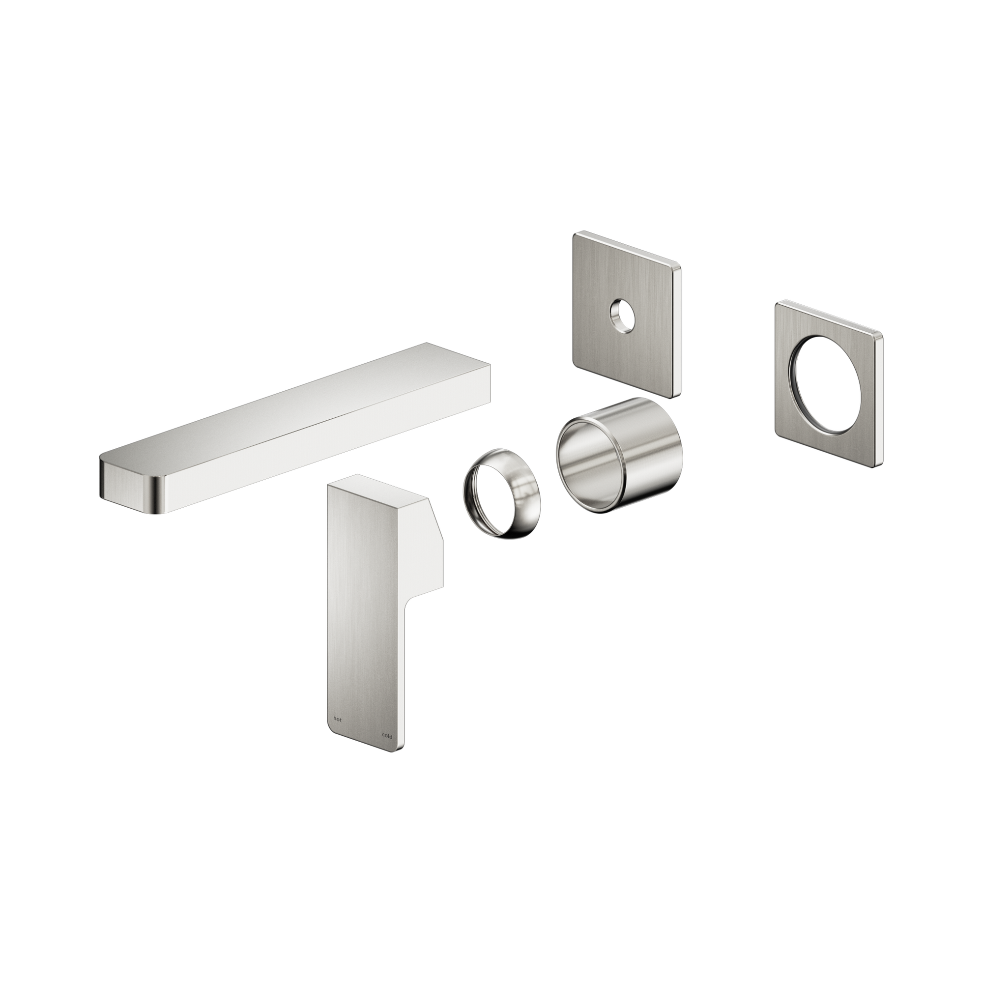 NR301510bt BN Celia Wall Basin Bath Mixer Separate Back Plate Trim Kits Only Brushed Nickel image 1