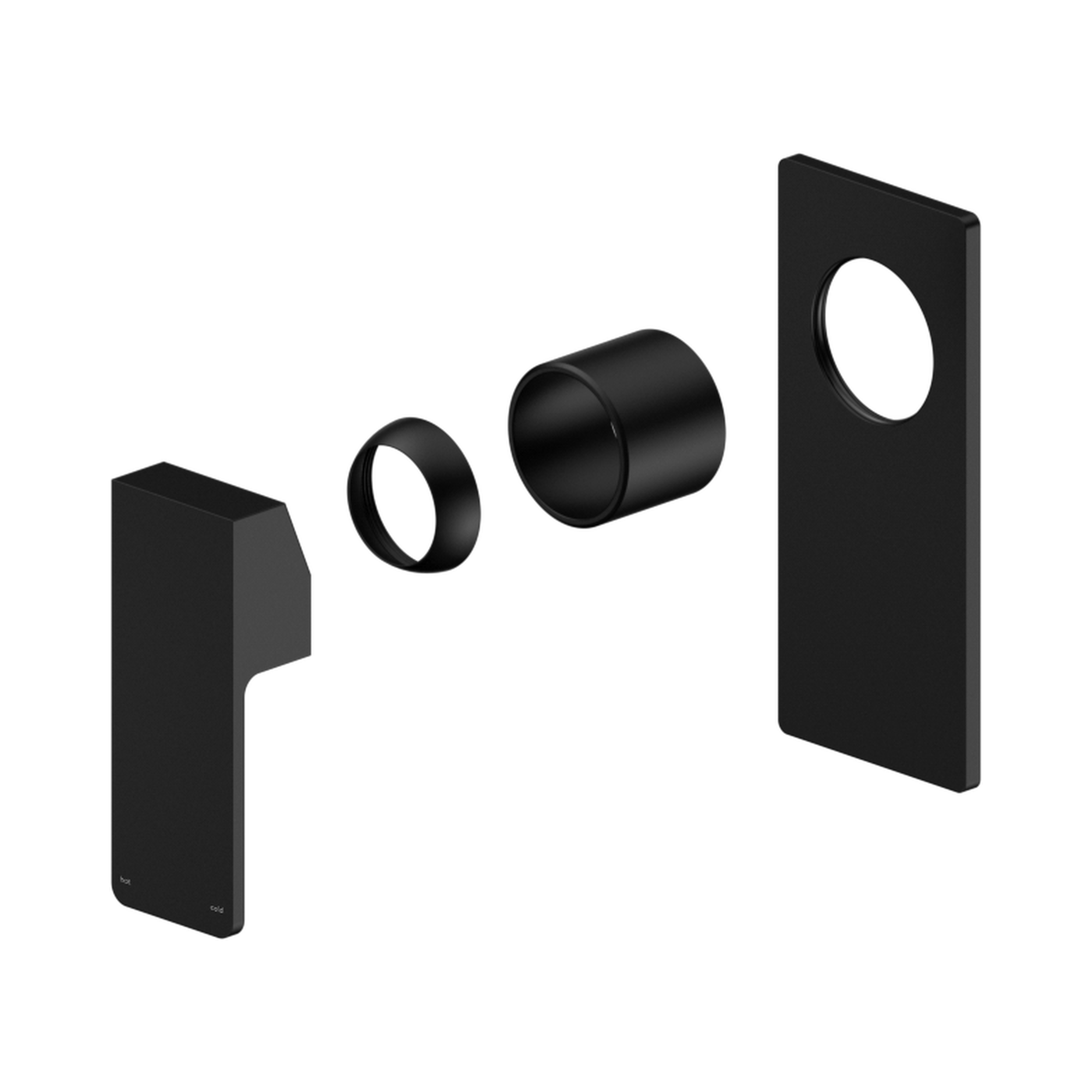 NR301511bt MB Celia Shower Mixer Rectangular Backplate Trim Kits Only Matte Black image 1