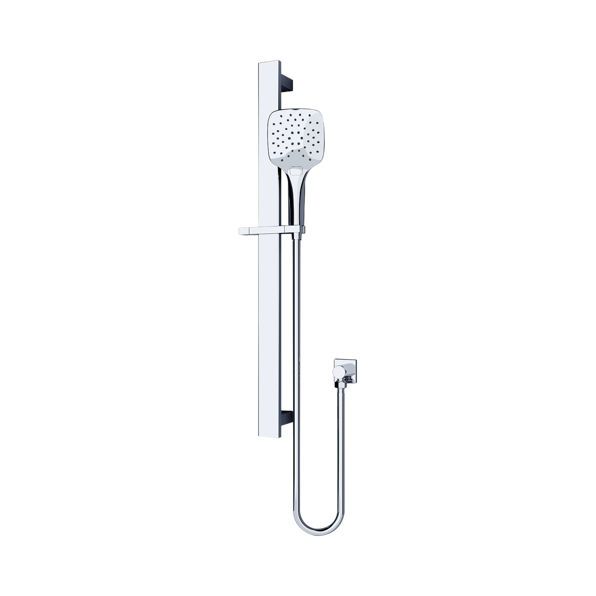 NR304 CH Rain Square 3 Function Shower Rail Chrome image 1