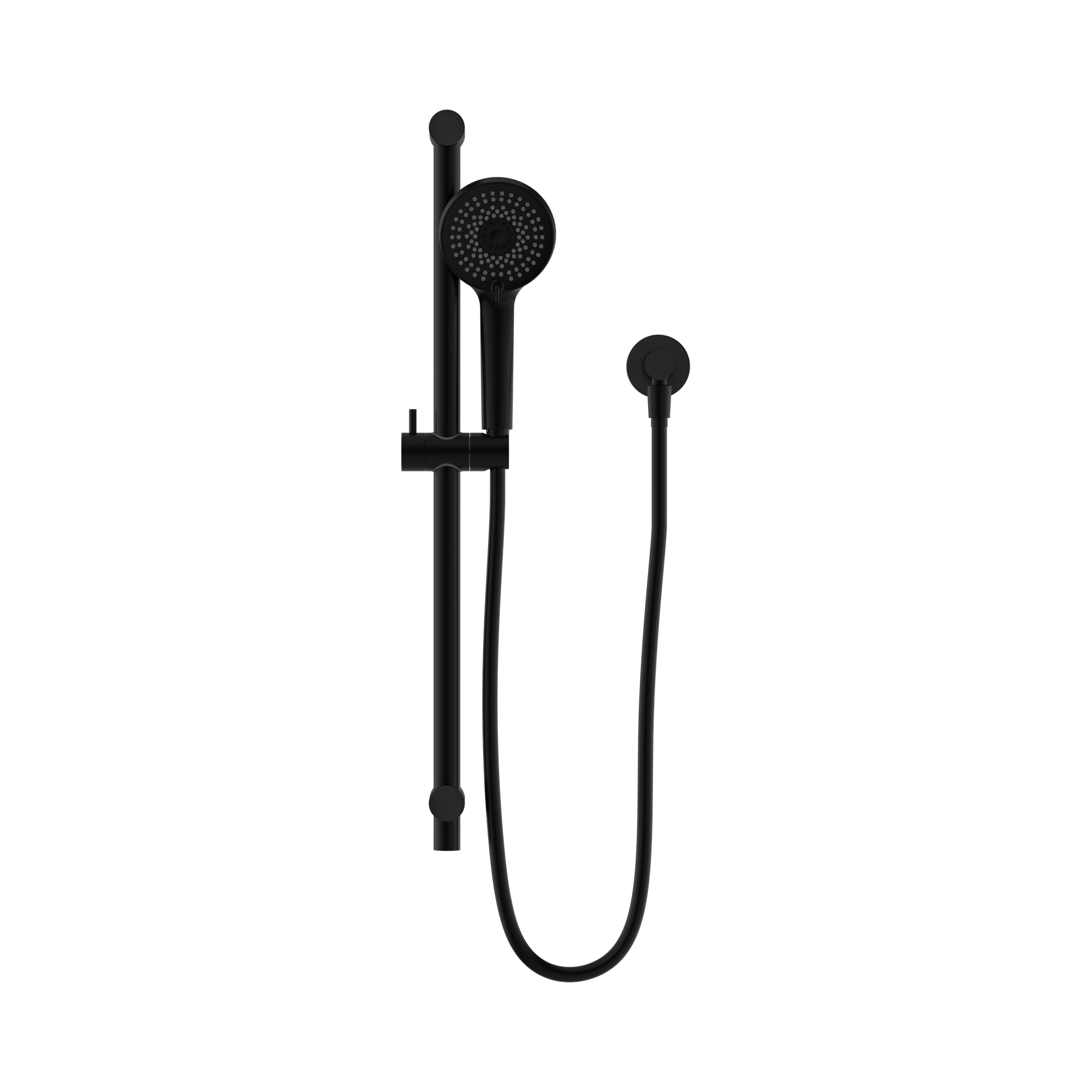 NR318 MB Round Metal Project Rail Shower Matte Black image 2