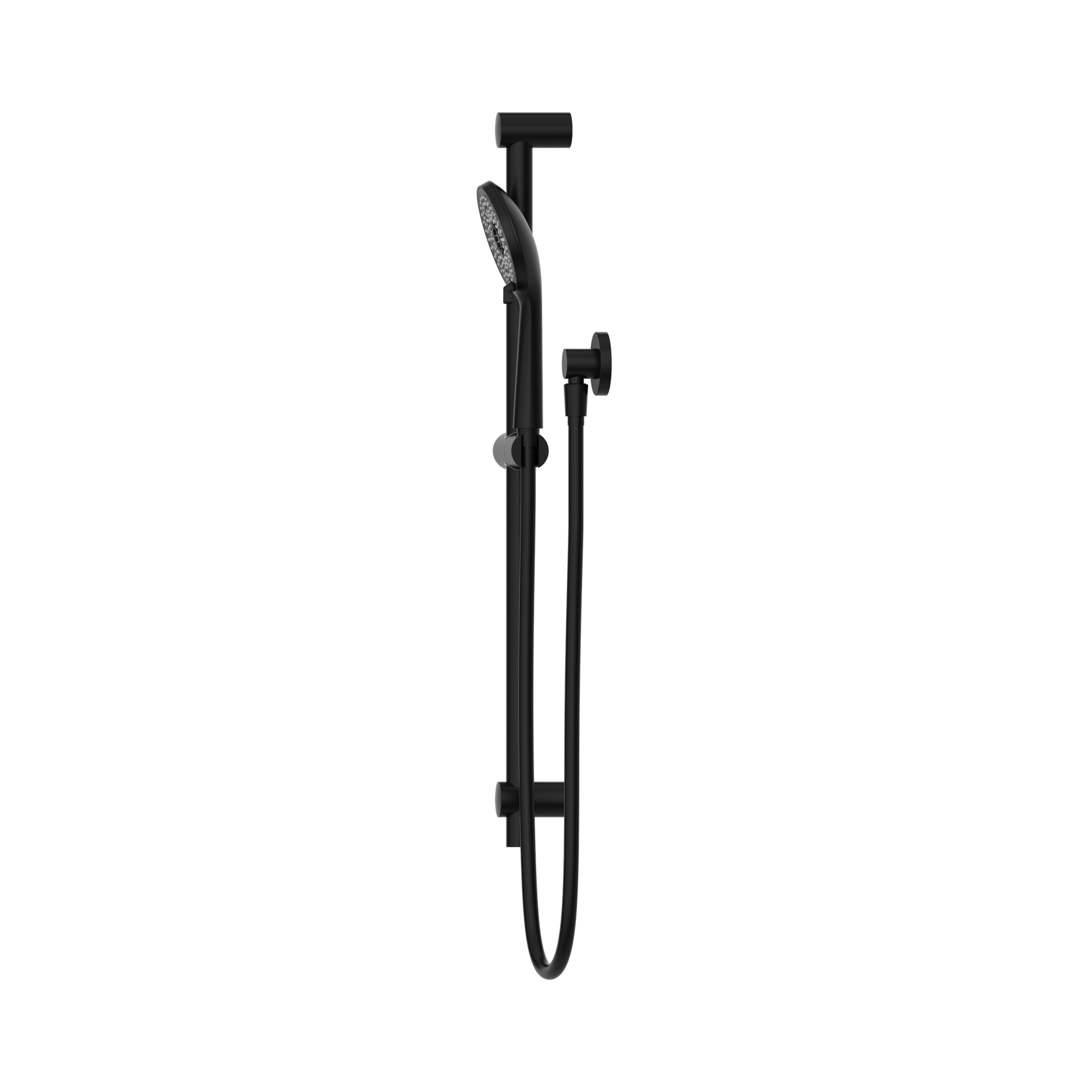 NR318 MB Round Metal Project Rail Shower Matte Black image 3
