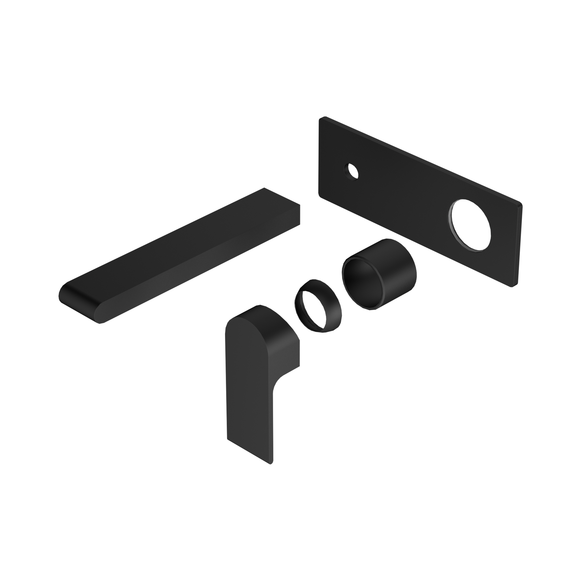 NR321510 ATMB Bianca Wall Basin Bath Mixer 187mm Trim Kits Only Matte Black image 1