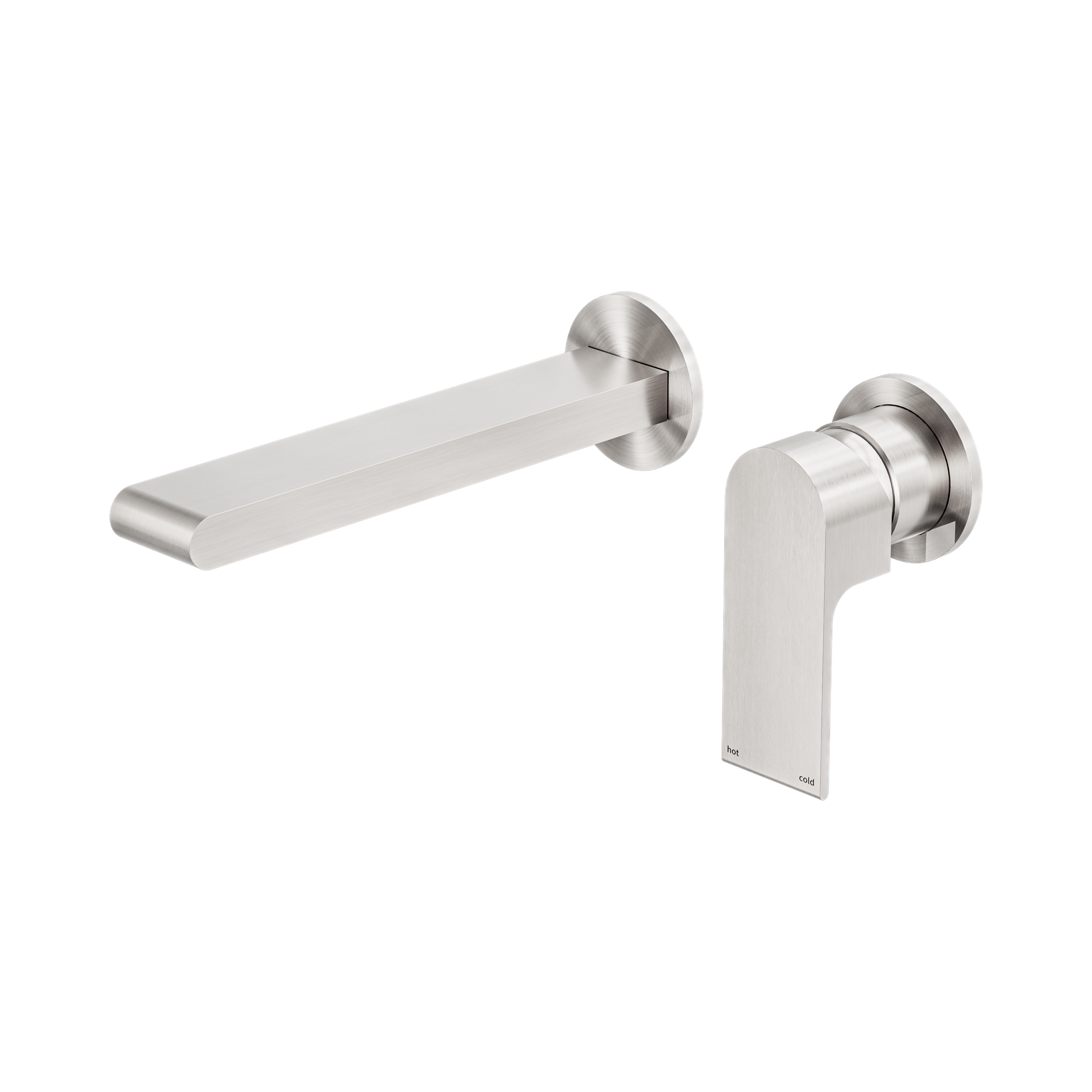 NR321510 EBN Bianca Wall Basin Bath Mixer Separate Back Plate 187mm Brushed Nickel image 1